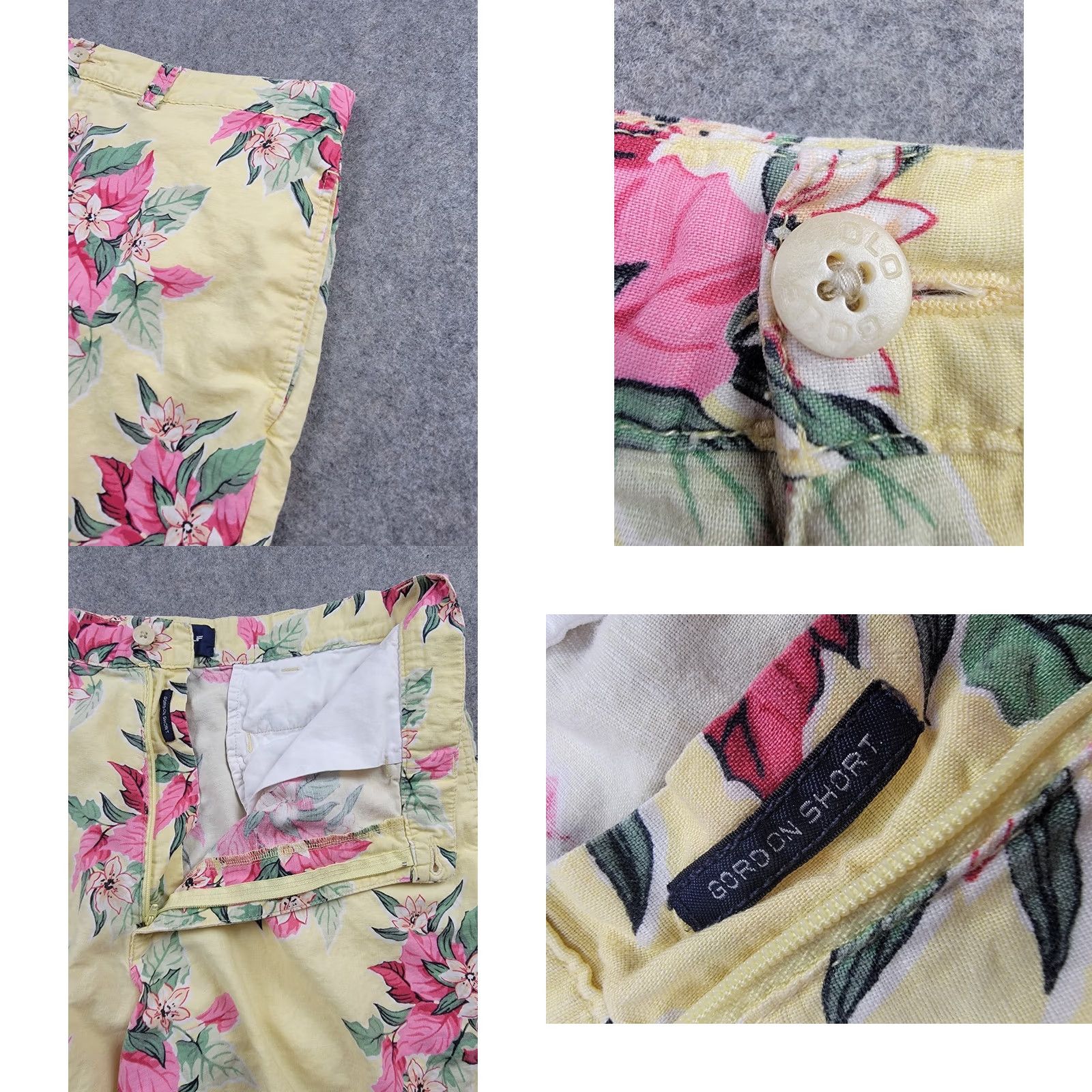 Ralph Lauren Polo Golf Gordon Shorts Mens 35 Yellow Floral Cotton Linen Chino Zip Pockets Stylish Casual Summer Vintage: No Size US S / EU 44-46 / 1 - 8 Thumbnail