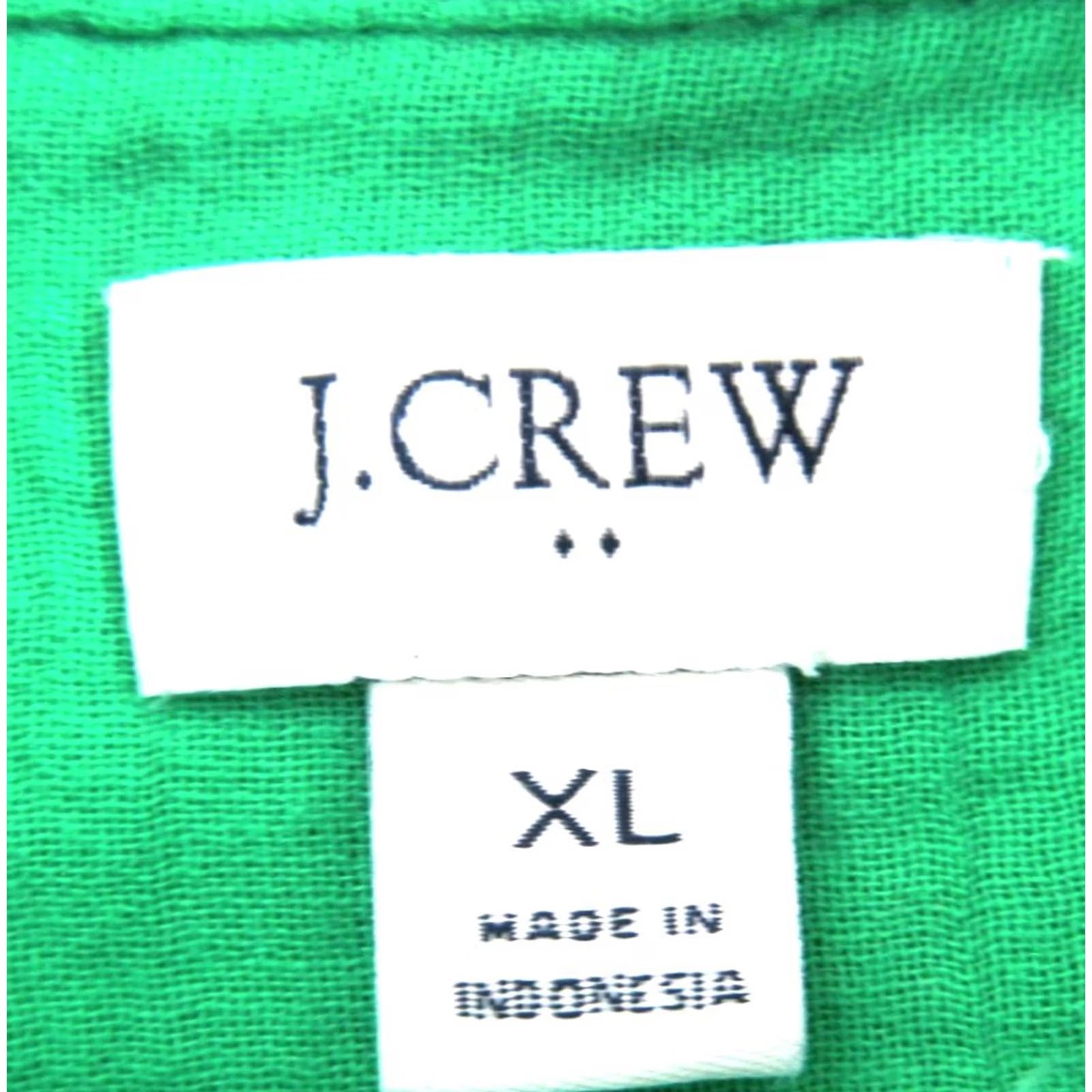 J.Crew J.CREW 100% Cotton Gauze Kelly Green Collared Long Sleeve Blouse XL Size XL / US 12-14 / IT 48-50 - 3 Thumbnail