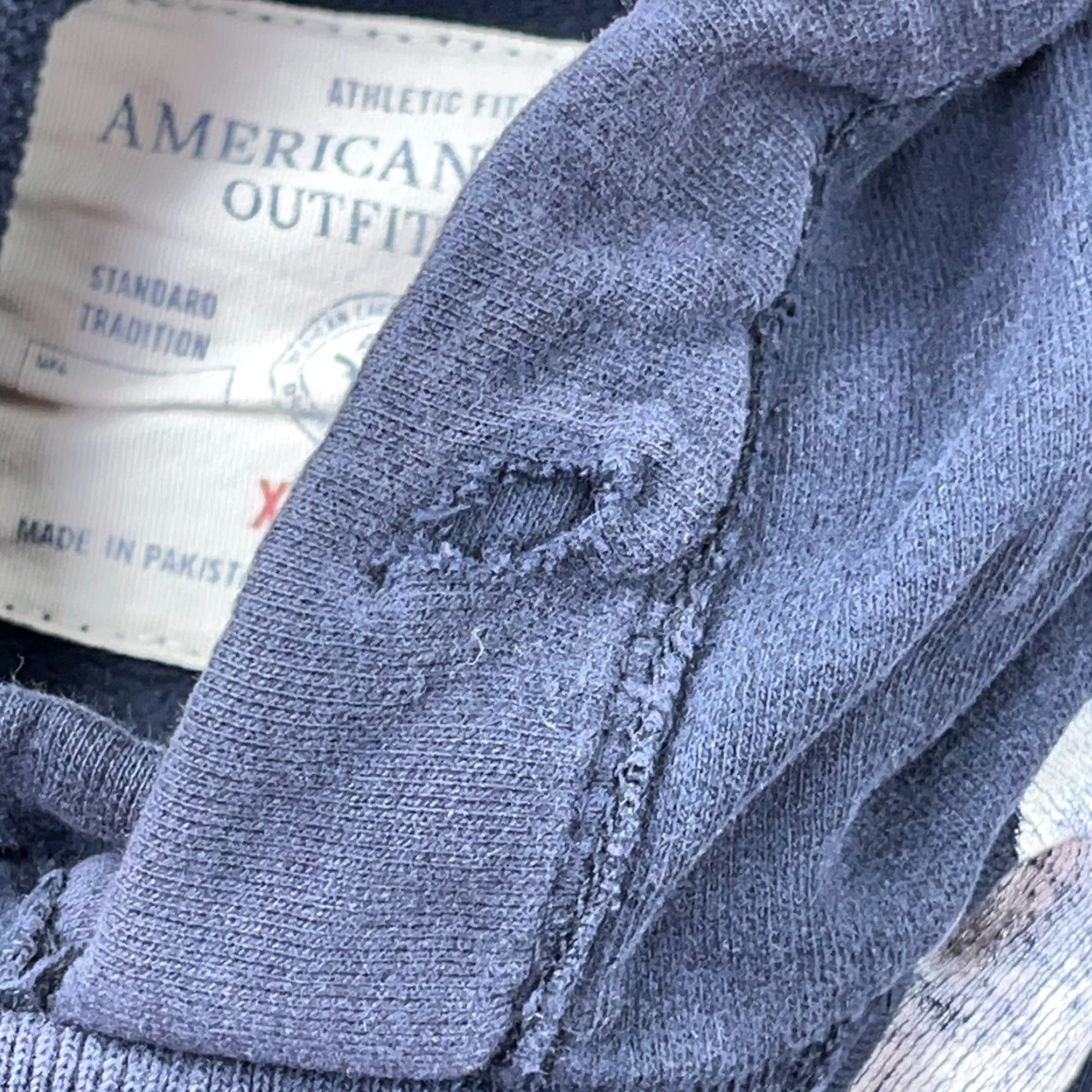 American Eagle Outfitters VINTAGE American Eagle Hoodie Men XS Blue Sweatshirt 2000s Faded AE77 Bird Logo Hooded Pullover Sleeves Long Size US XS / EU 42 / 0 - 7 Thumbnail