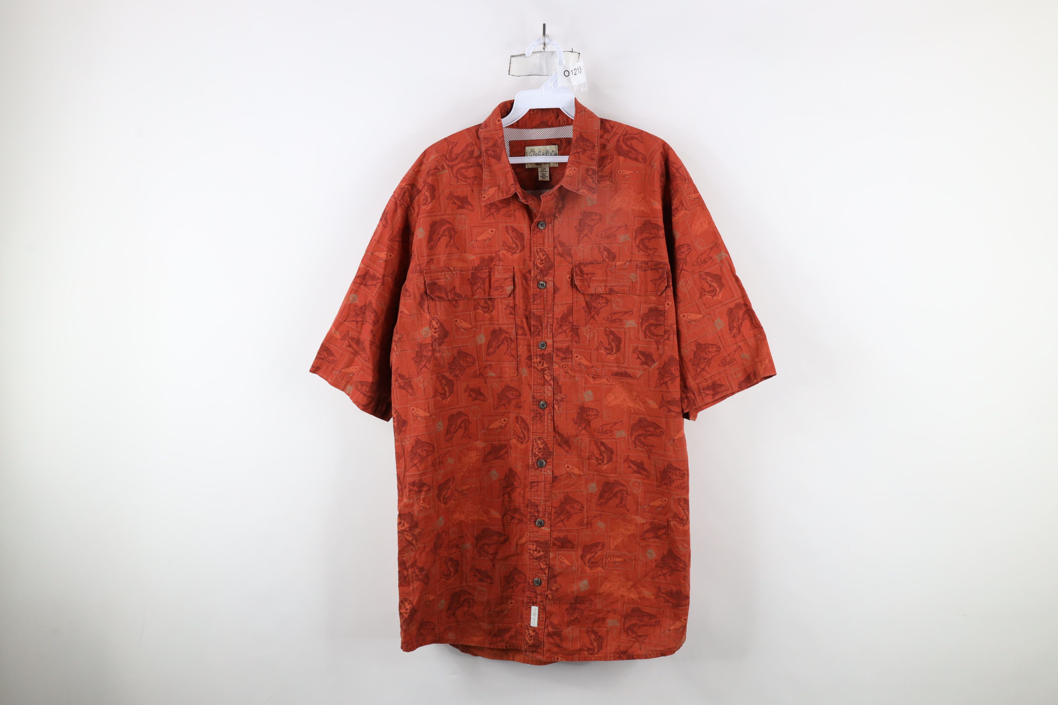 Cabelas × Vintage Vintage Cabelas Faded Fish Lure All Over Print Button Shirt Size US L / EU 52-54 / 3 - 1 Thumbnail