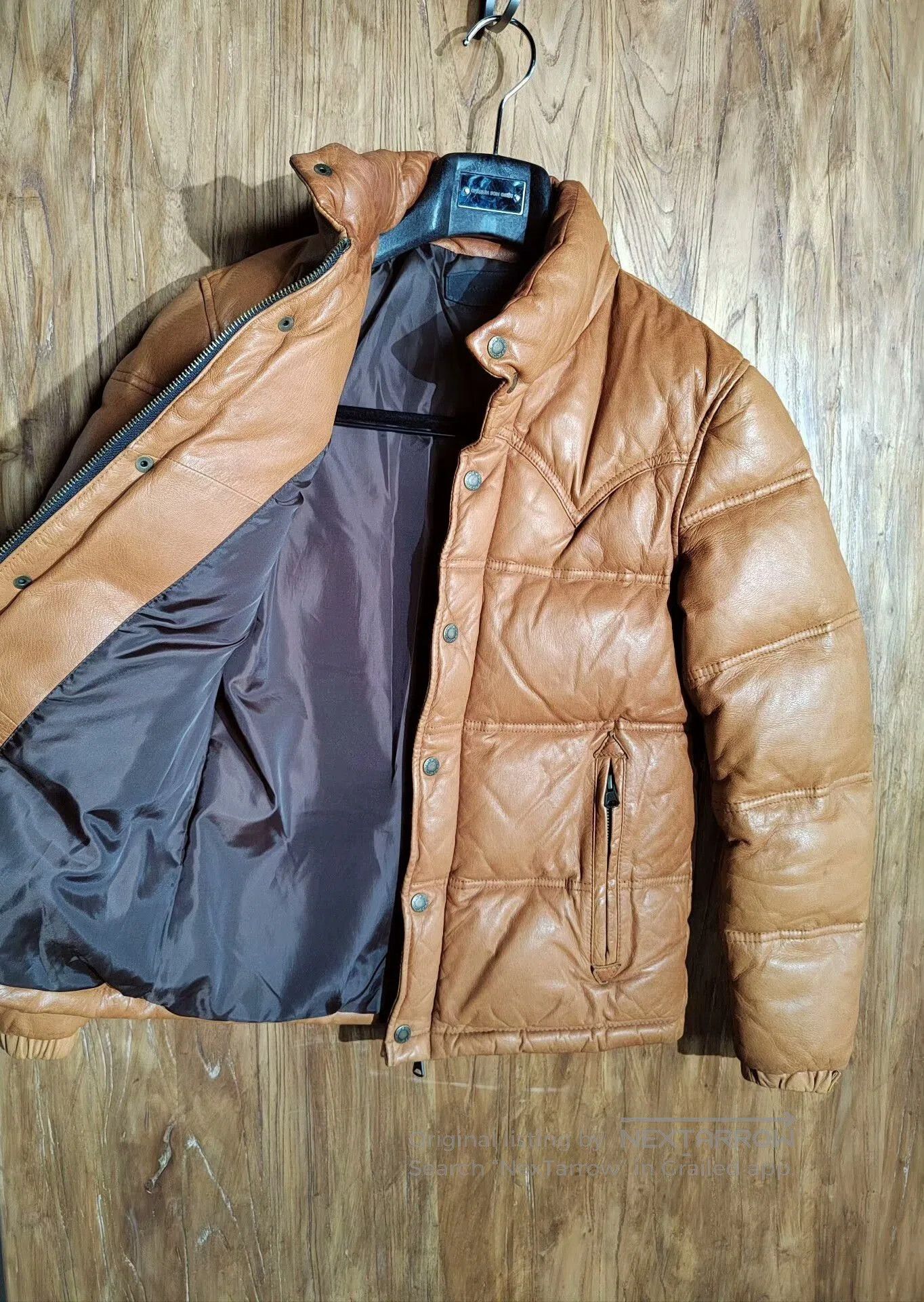 JACKROSE Jack Rose Brown Leather Down Jacket. Size US M / EU 48-50 / 2 - 2 Thumbnail