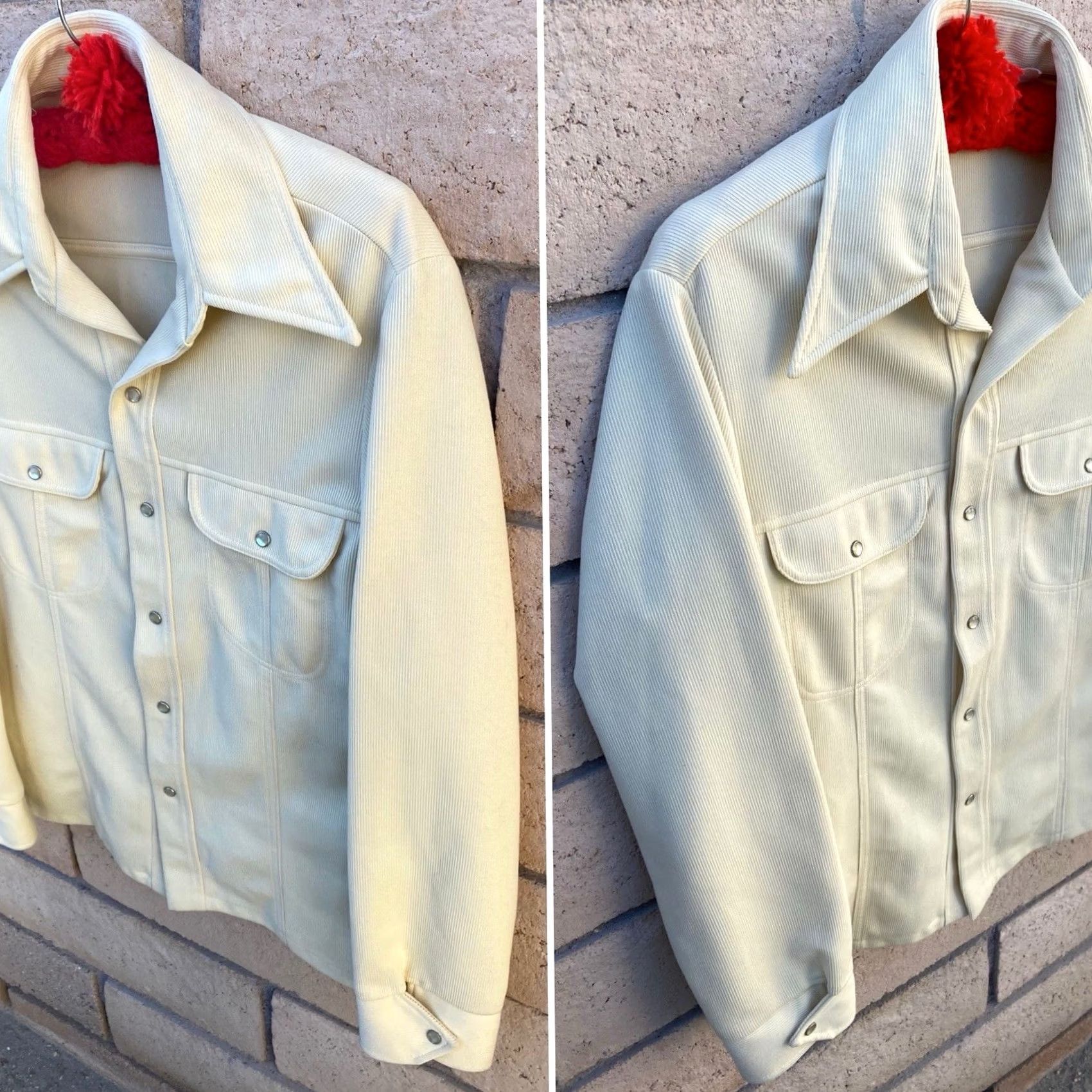 Vintage VINTAGE Tobias Western Shirt Jacket Cream Ribbed Knit Snap Front 70s M Mens Size US M / EU 48-50 / 2 - 7 Thumbnail