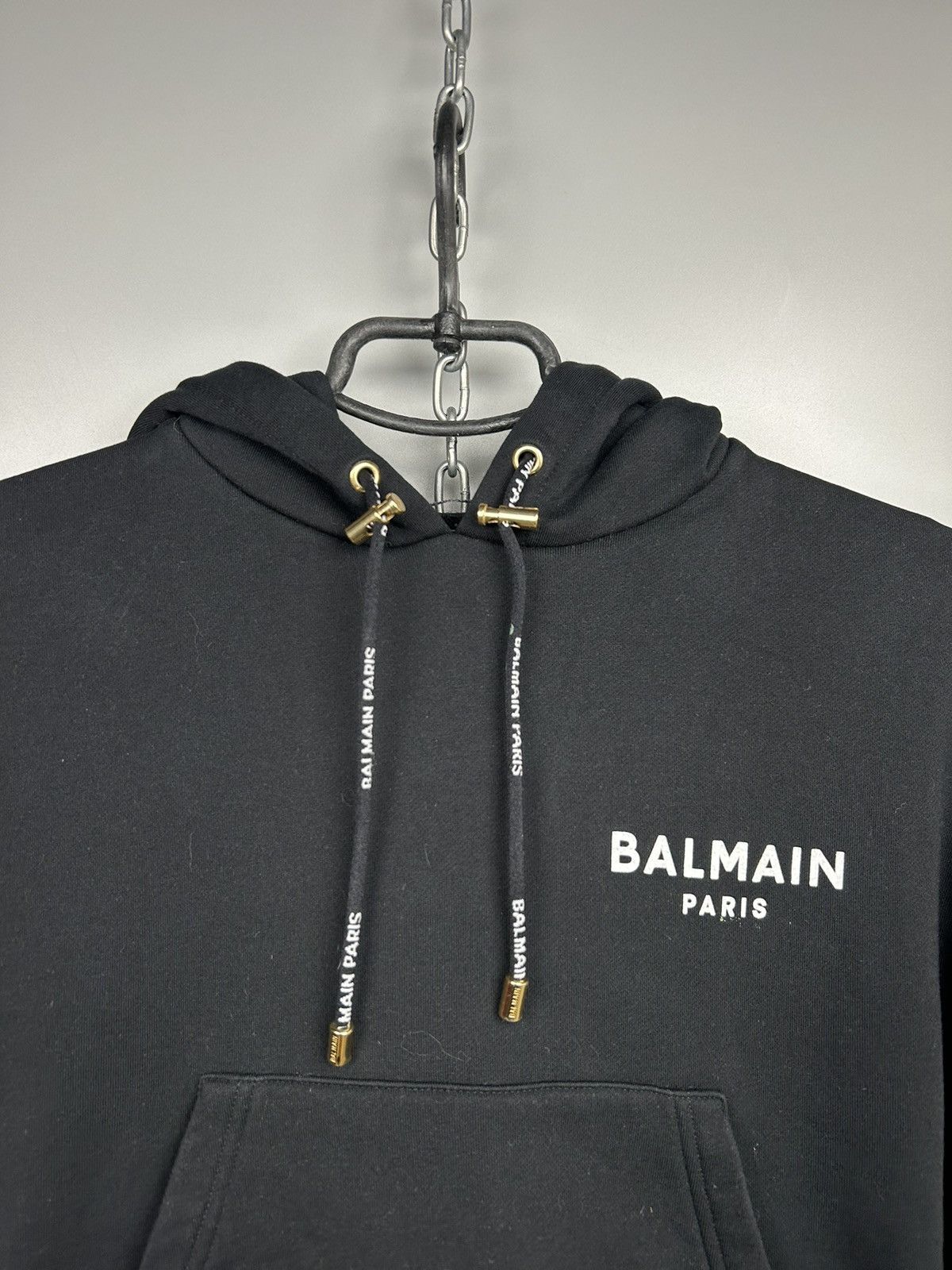 Balmain Balmain Crop Top Hooded Sweatshirt Black Size S / US 4 / IT 40 - 2 Thumbnail