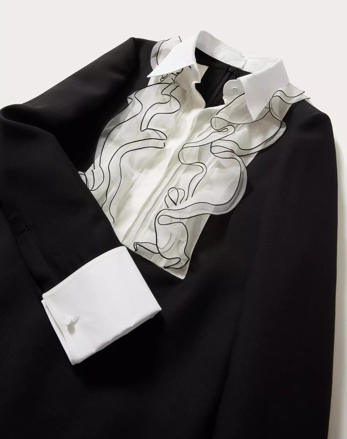 Valentino o1s1wg110625 Crepe Couture Short Dress in Black Size XS / US 0-2 / IT 36-38 - 4 Thumbnail