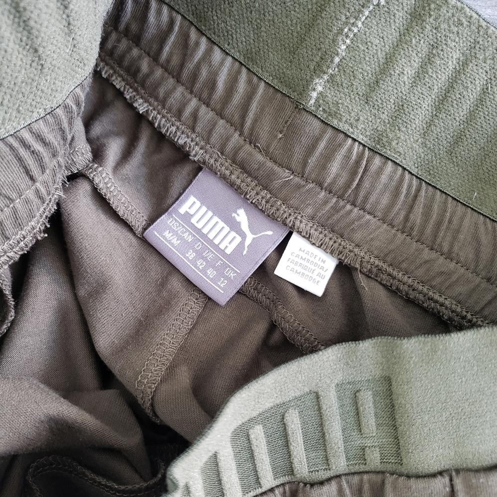 Puma Olive Banded Puma Athletic Cropped Pant Size 32" / US 10 / IT 46 - 3 Thumbnail