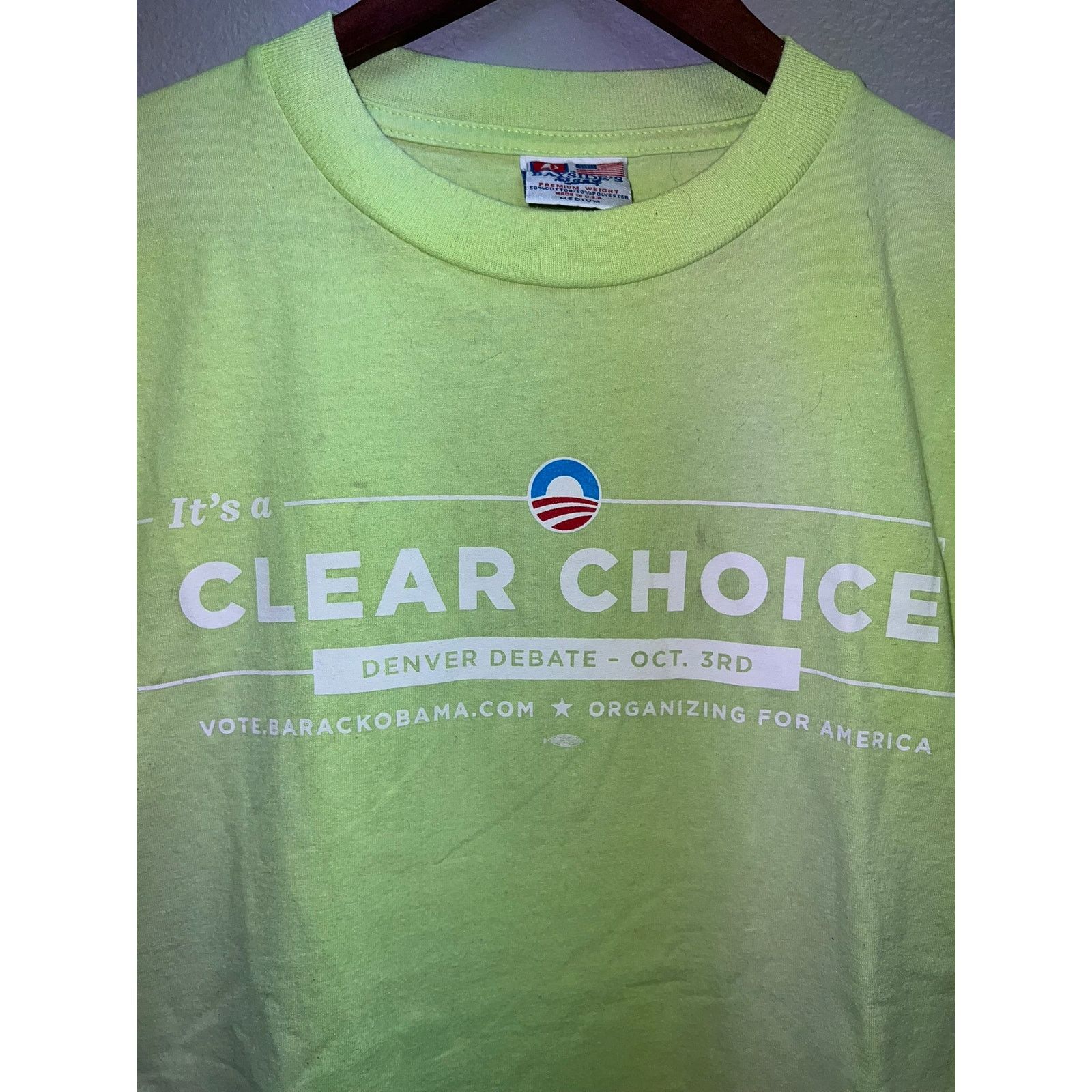 Vintage Vote Barack Obama Shirt It's A Clear Choice Democracy Tee M Size US M / EU 48-50 / 2 - 4 Thumbnail