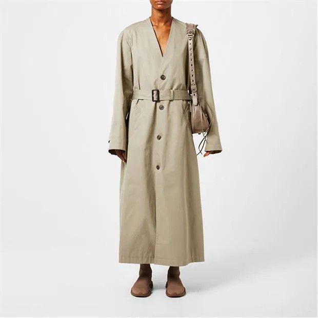 Balenciaga o1g2r1mq0924 Long Trench Coat in Militry Beige Size M / US 6-8 / IT 42-44 - 3 Thumbnail