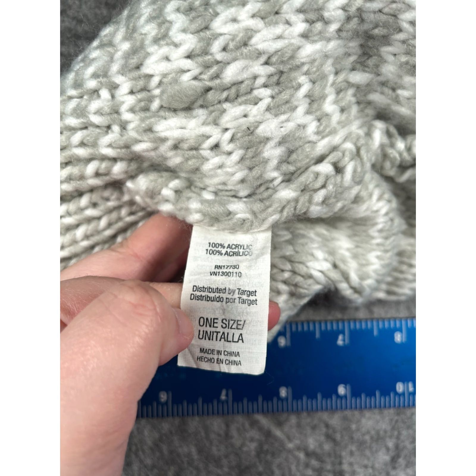 Vintage Target Beanie Knit One Size Adult Hray White 100% Acrylic Gray Beanie Outdoor Ski Adjustable Lined Womens Size ONE SIZE - 8 Thumbnail