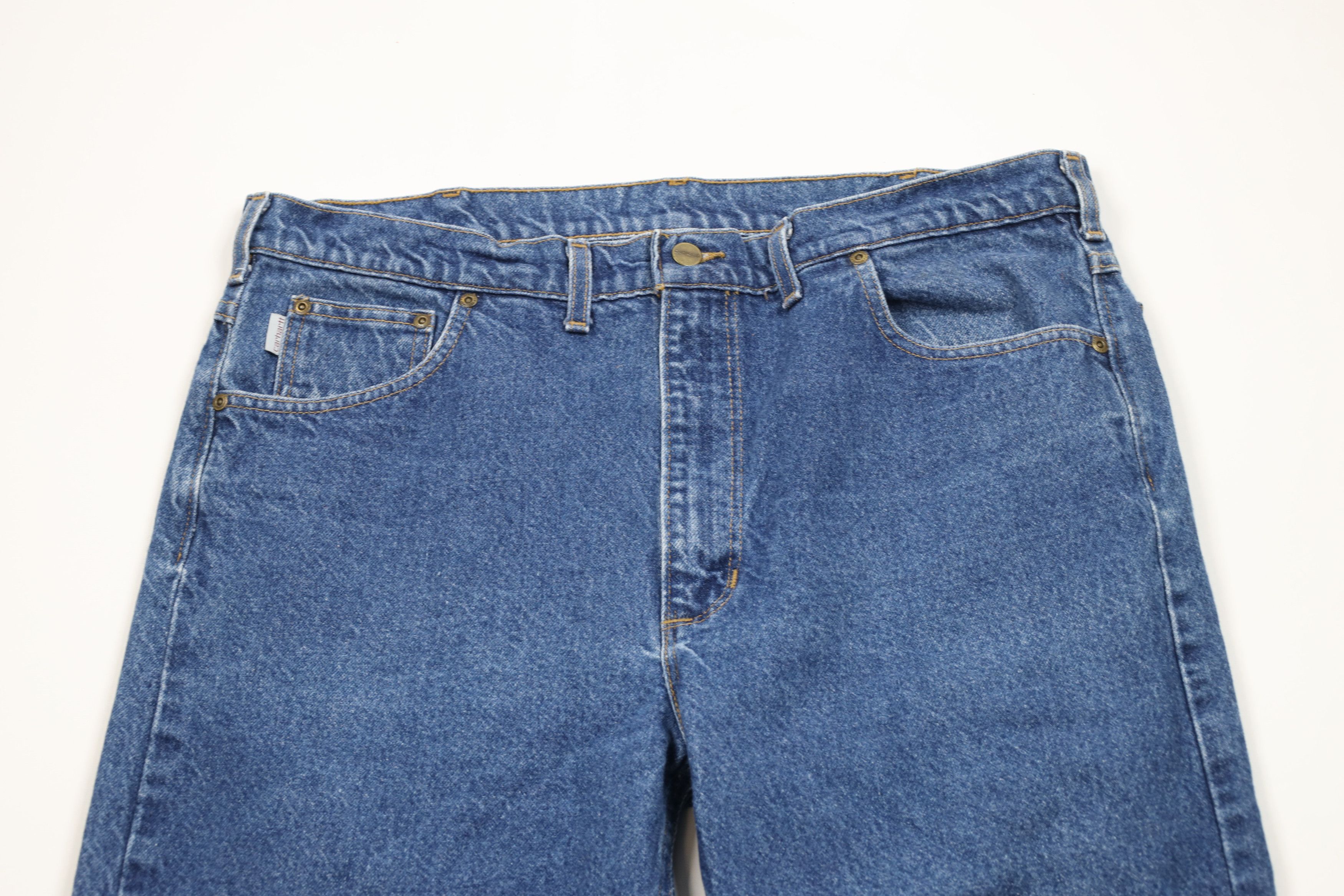 Carhartt × Vintage Vintage 90s Carhartt Spell Out Straight Leg Denim Jeans USA Size US 38 / EU 54 - 2 Thumbnail