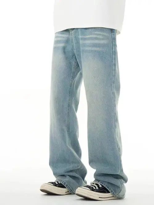 Japanese Brand × Jean Men's washed distressed casual light blue jeans Size US 32 / EU 48 - 2 Thumbnail