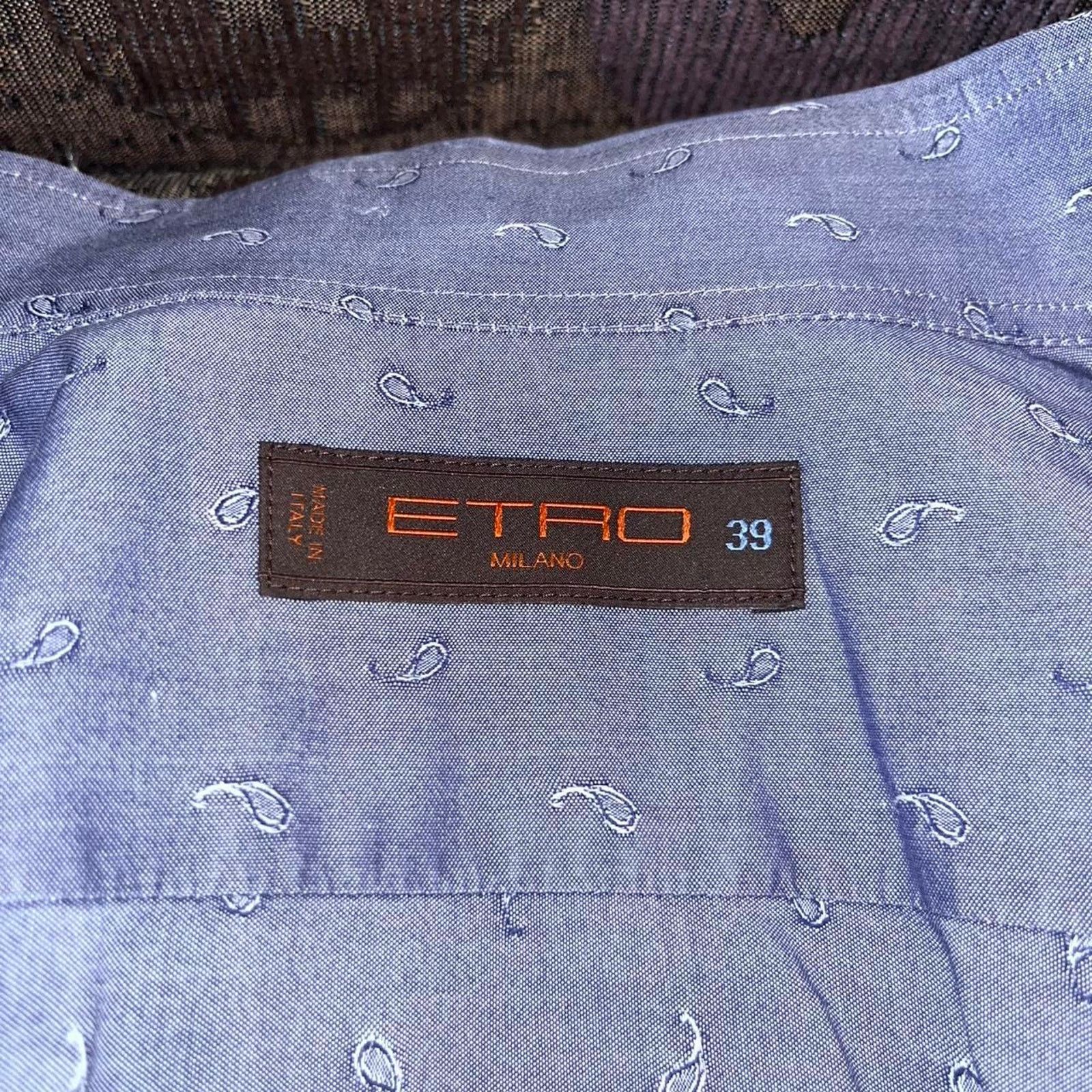 Etro Etro Milano Light Blue Paisley Dress Shirt Size 39 Italy Size US M / EU 48-50 / 2 - 8 Thumbnail