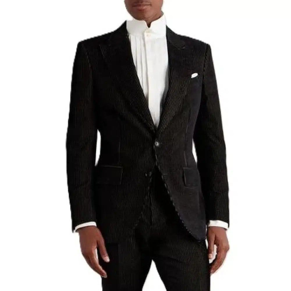 Tom Ford o1loc1c0426 JLPP01 Cotton Velvet Dyllan Jacket in Black Size US M / EU 48-50 / 2 - 2 Thumbnail