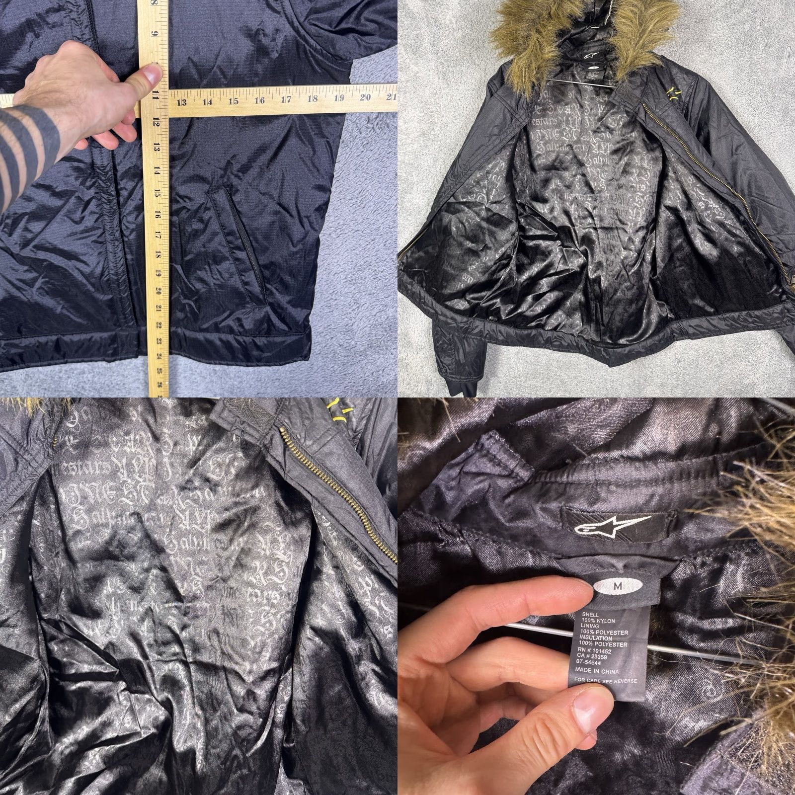 Alpinestars Alpinestars Jacket Womens M Motorcycle Full Zip Fur Hood Ripstop Moto Nylon Jacket Size M / US 6-8 / IT 42-44 - 9 Thumbnail