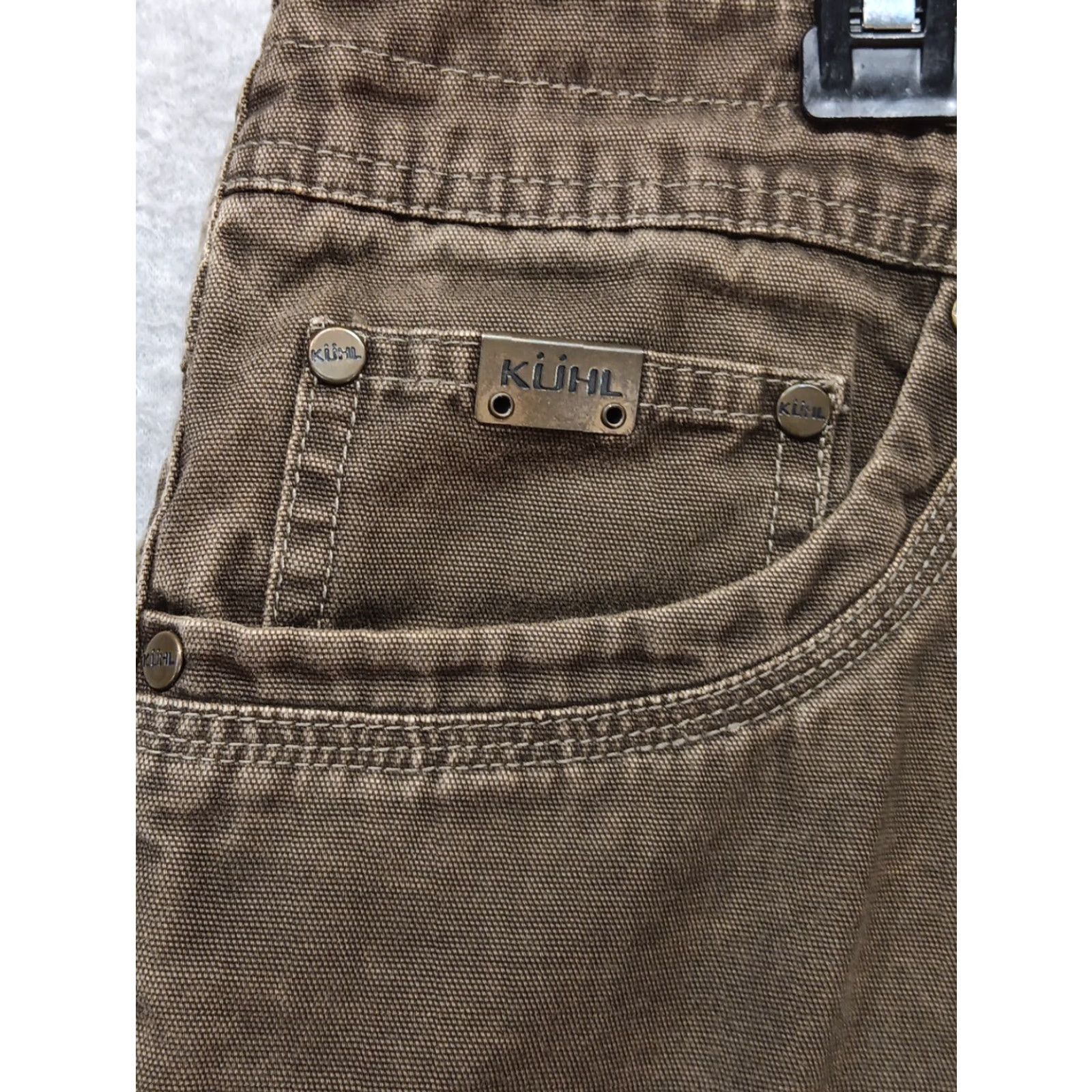 Vintage Kuhl OutKast Pants 36x32 Brown Cotton Denim 5-Pocket Chino Straight Leg Zip Closure Men Vintage No Size US 36 / EU 52 - 5 Thumbnail