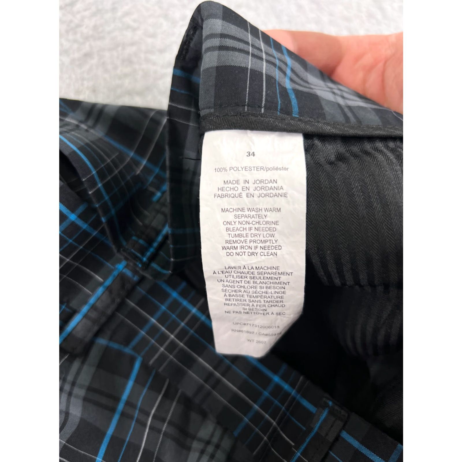 Hogan Ben Hogan Mens Blue Gray Plaid Shorts 34 Polyester Golf Sportswear Chino Casual Travel Workwear American Outdoor Golf Size US 34 / EU 50 - 4 Thumbnail