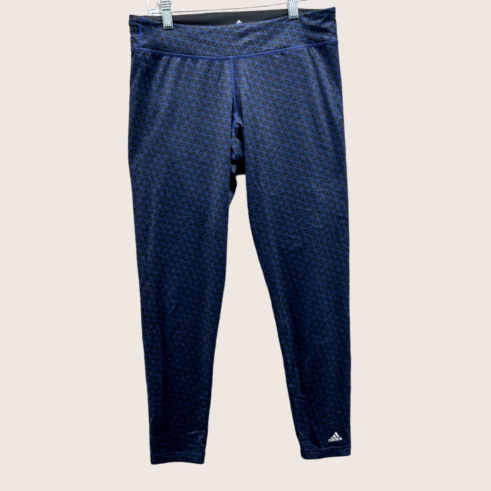 Adidas Adidas Pants Womens Medium Blue Athletic Climalite Training Gym Printed Leggings Size 32" / US 10 / IT 46 - 1 Thumbnail