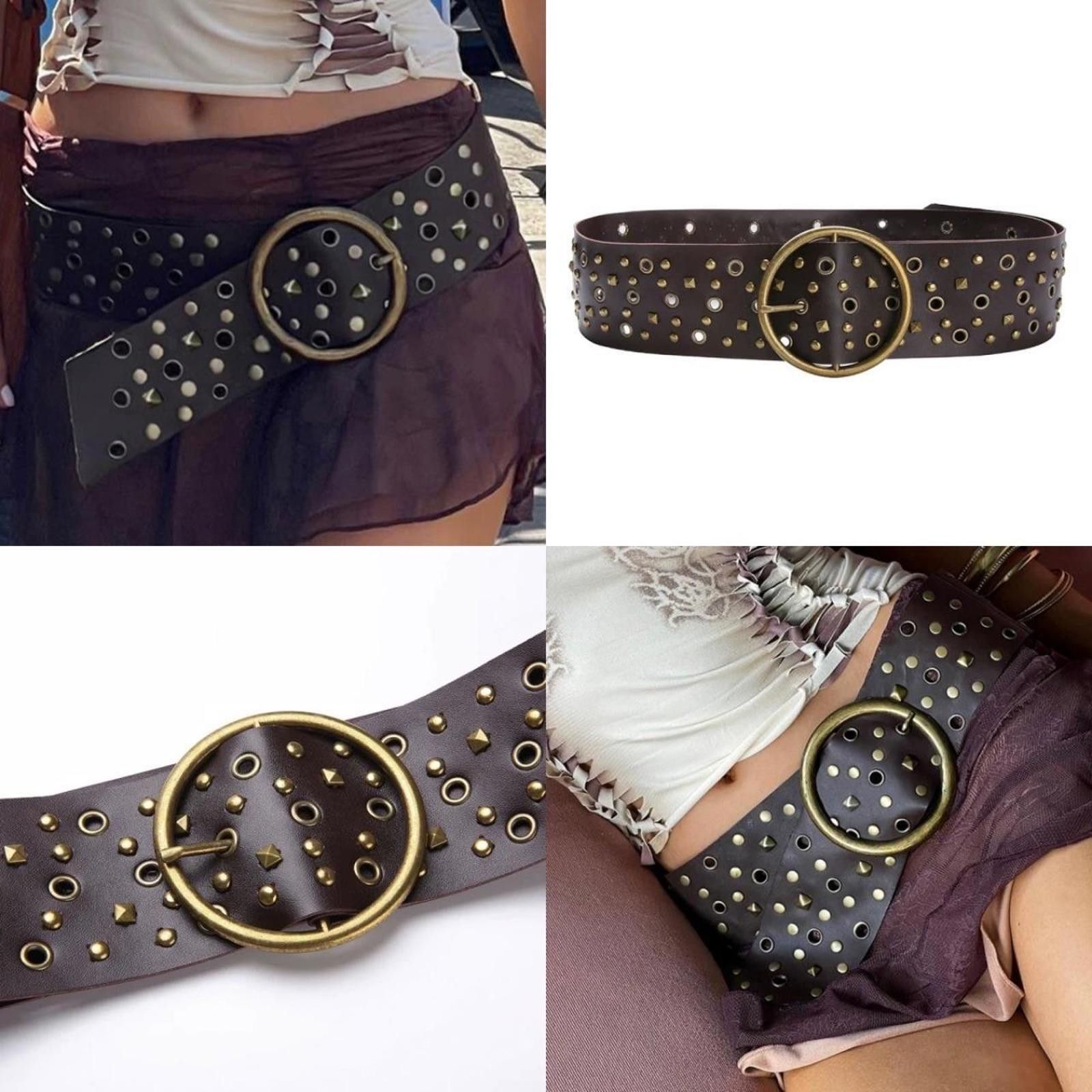 Japanese Brand Y2K Chunky Oversized Buckle Boho Belt Size ONE SIZE - 8 Thumbnail