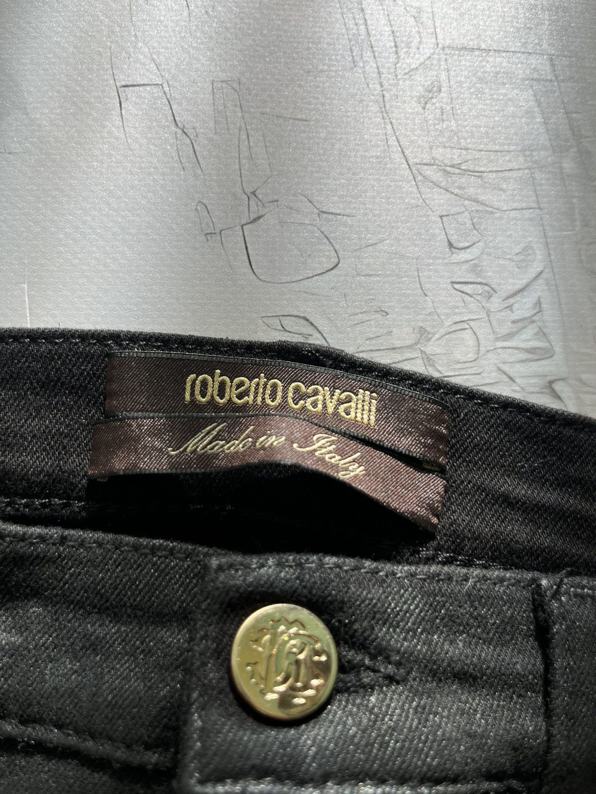 Roberto Cavalli Roberto Cavalli Embroidered Luxury Jeans Pants Black Size 28" / US 6 / IT 42 - 8 Thumbnail