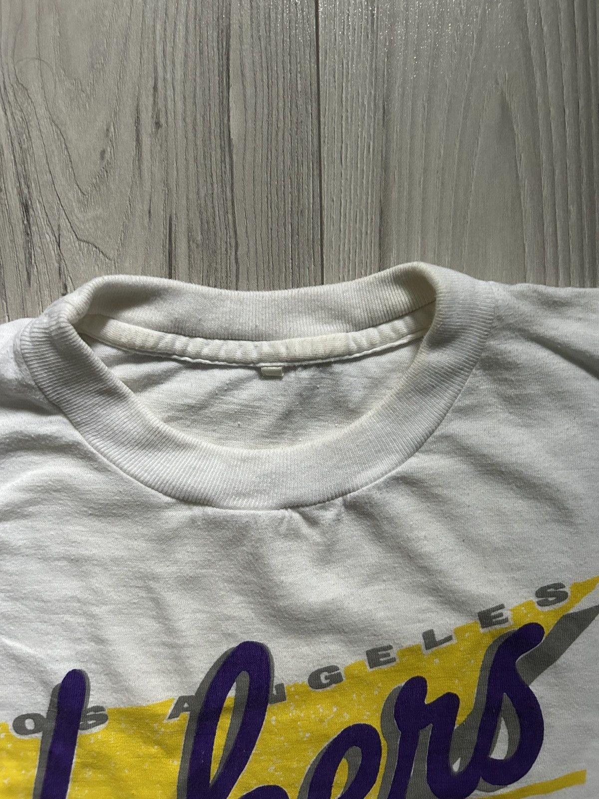 NBA × Vintage 1991 Los Angeles Lakers Single Stitch T-Shirt Size US M / EU 48-50 / 2 - 6 Thumbnail