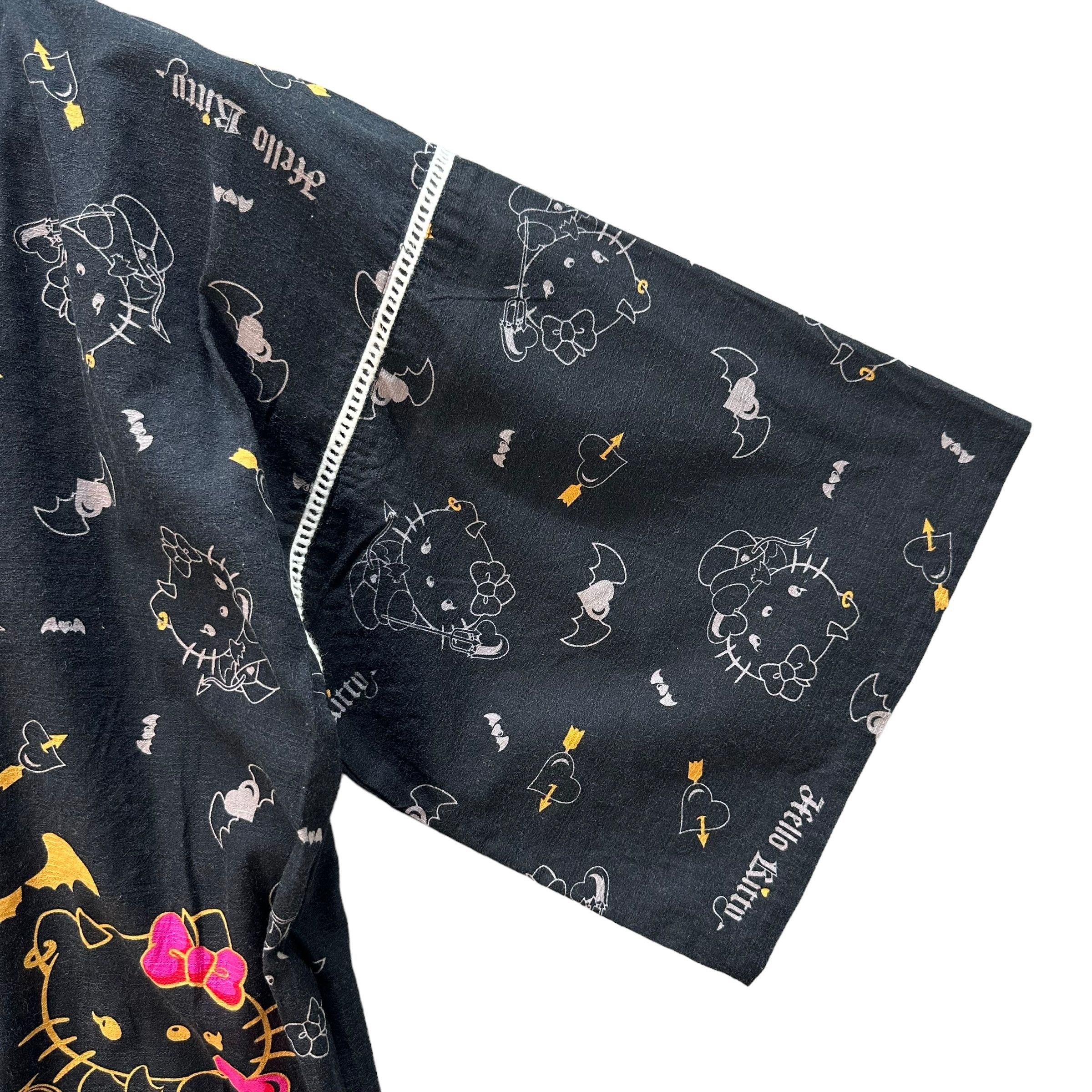 Japanese Brand HELLO KITTY BIG LOGO FULLPRINT BLACK KIMONO #8807-028 Size US M / EU 48-50 / 2 - 7 Thumbnail