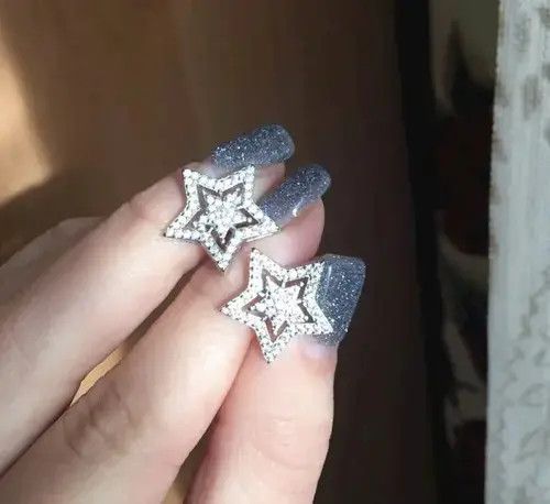 Vintage Zirconia Crystal Star Stud Earring (1pairs） Size ONE SIZE - 3 Thumbnail
