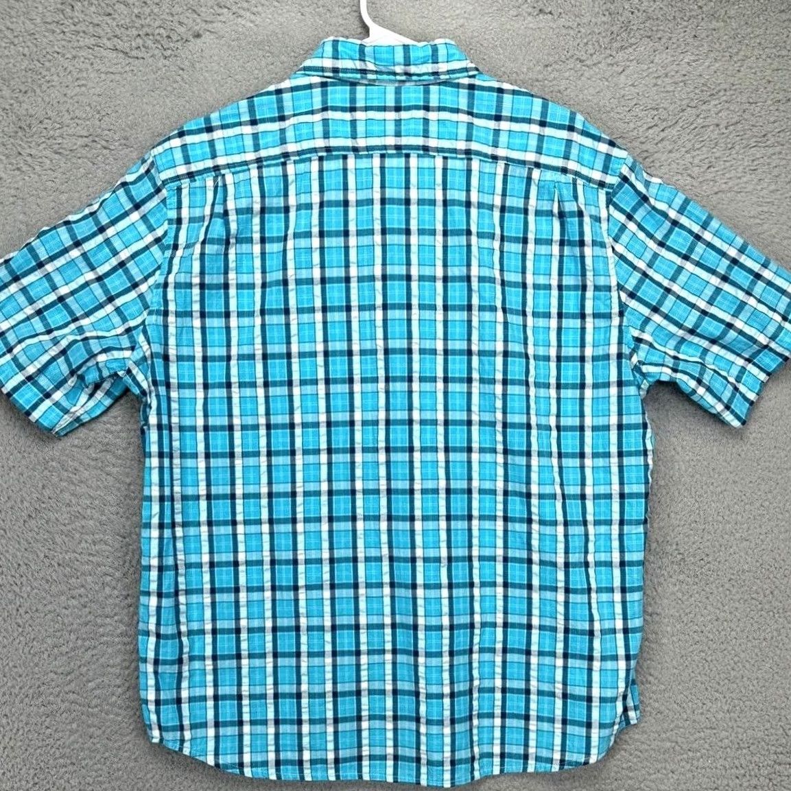 Vintage L.L. Bean Men Shirt Plaid Button-Down Short Sleeve 100% Organic Cotton Regular Blue Mens, Casual, Summer, Spring Size US L / EU 52-54 / 3 - 3 Thumbnail