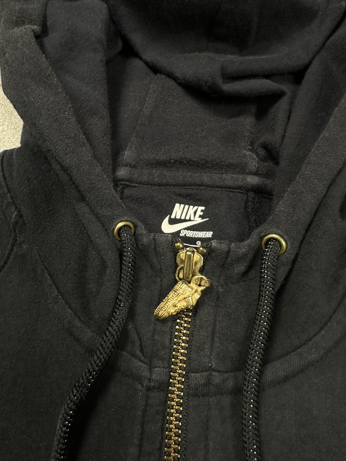 Nike × Vintage Vintage y2k Nike Black Leopard Skin Hoodie Swoosh Zip Size US S / EU 44-46 / 1 - 8 Thumbnail