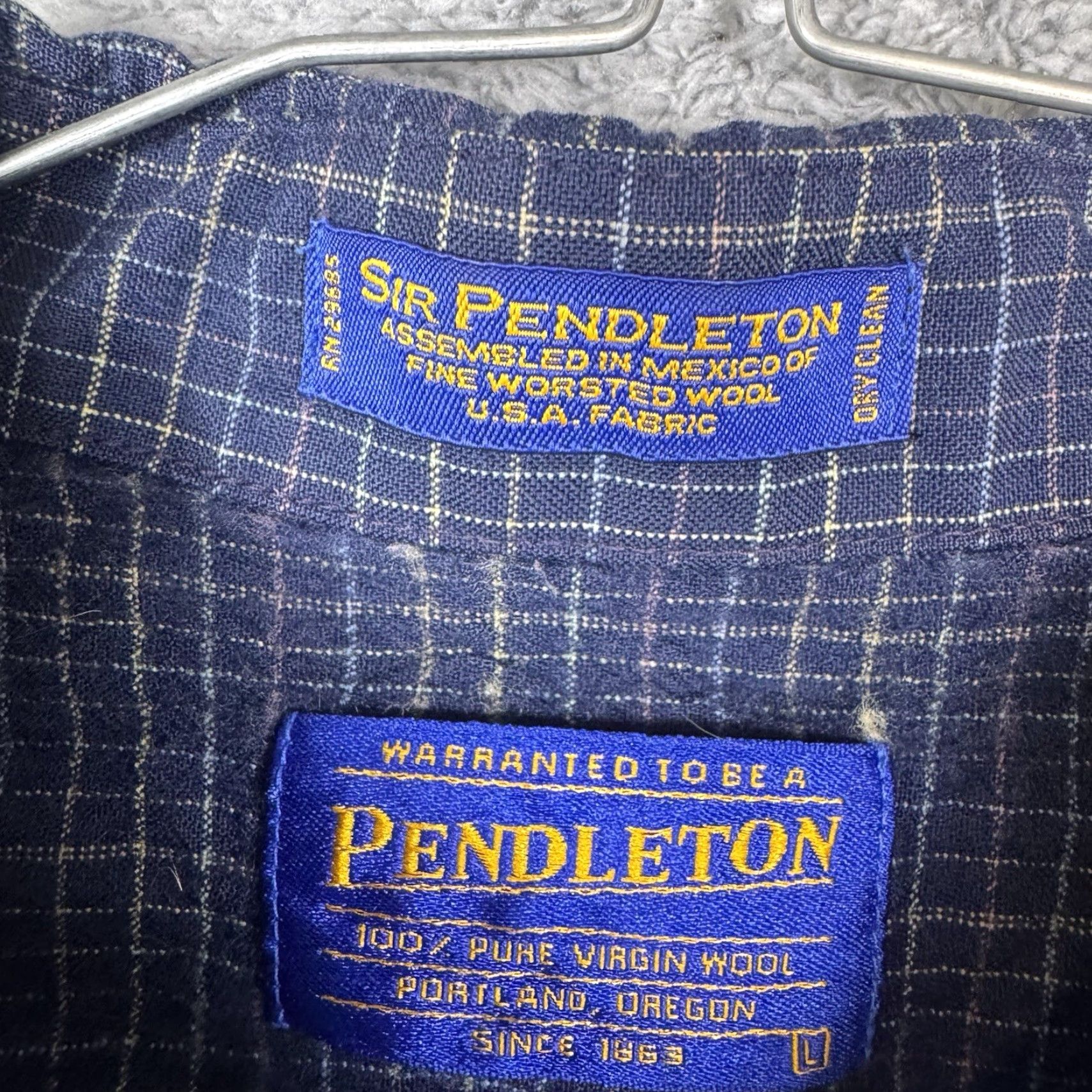 Pendleton VINTAGE Pendleton Sir Pendleton Shirt Mens L 100% Pure Virgin Wool Windowpane USA Board Shirt Mens L Wool Windowpane USA Board Pendleton Sir Pendleton Size US L / EU 52-54 / 3 - 6 Thumbnail