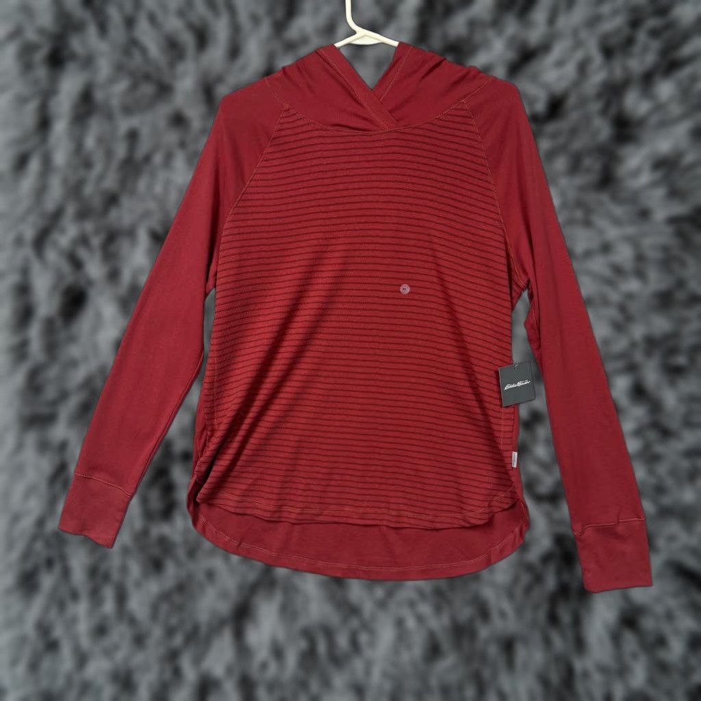 Eddie Bauer VINTAGE? No. Eddie Bauer Hoodie Womens XL Red Striped Pullover Preppy Cabincore Granola Girl Size XL / US 12-14 / IT 48-50 - 1 Thumbnail