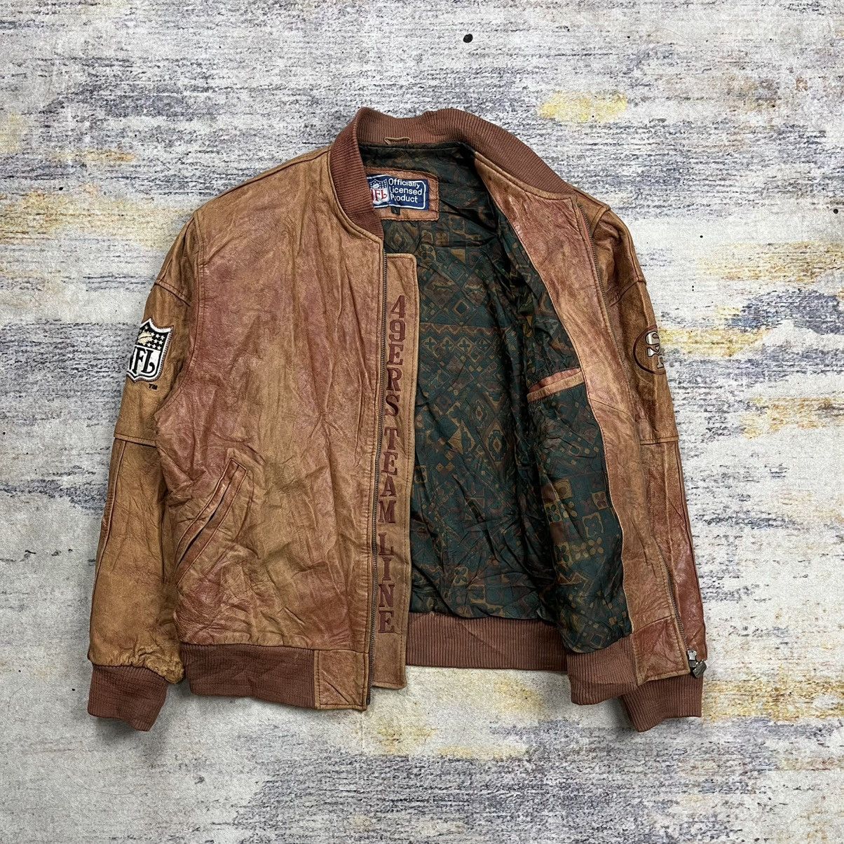 NFL Vintage 90s Nfl 49ers bomber leather jacket by campri Size US L / EU 52-54 / 3 - 9 Thumbnail