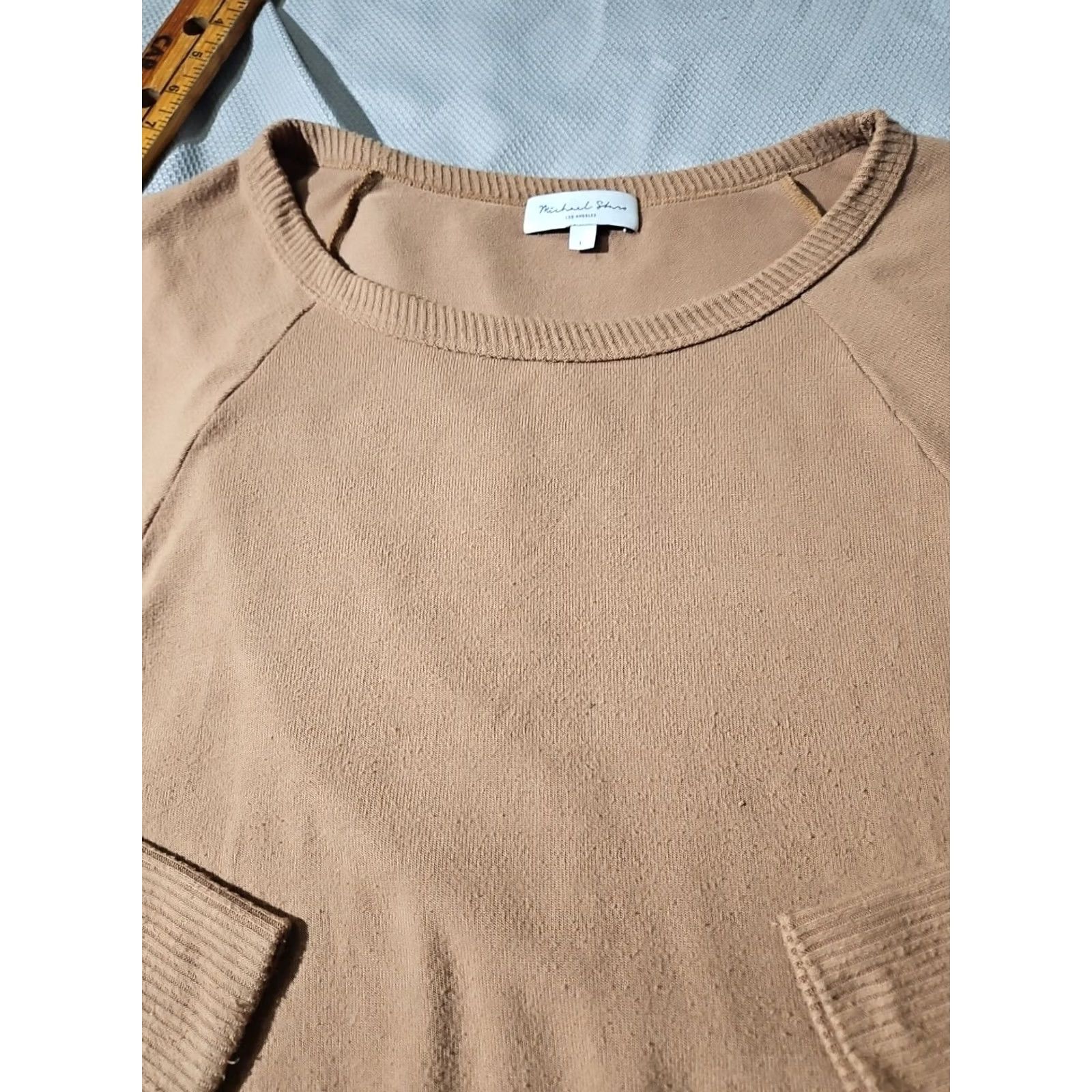 Michael Stars Michael Stars Tunic Sweater Womens Large Beige Terry Luxury Stretch Relaxed Size L / US 10 / IT 46 - 4 Thumbnail