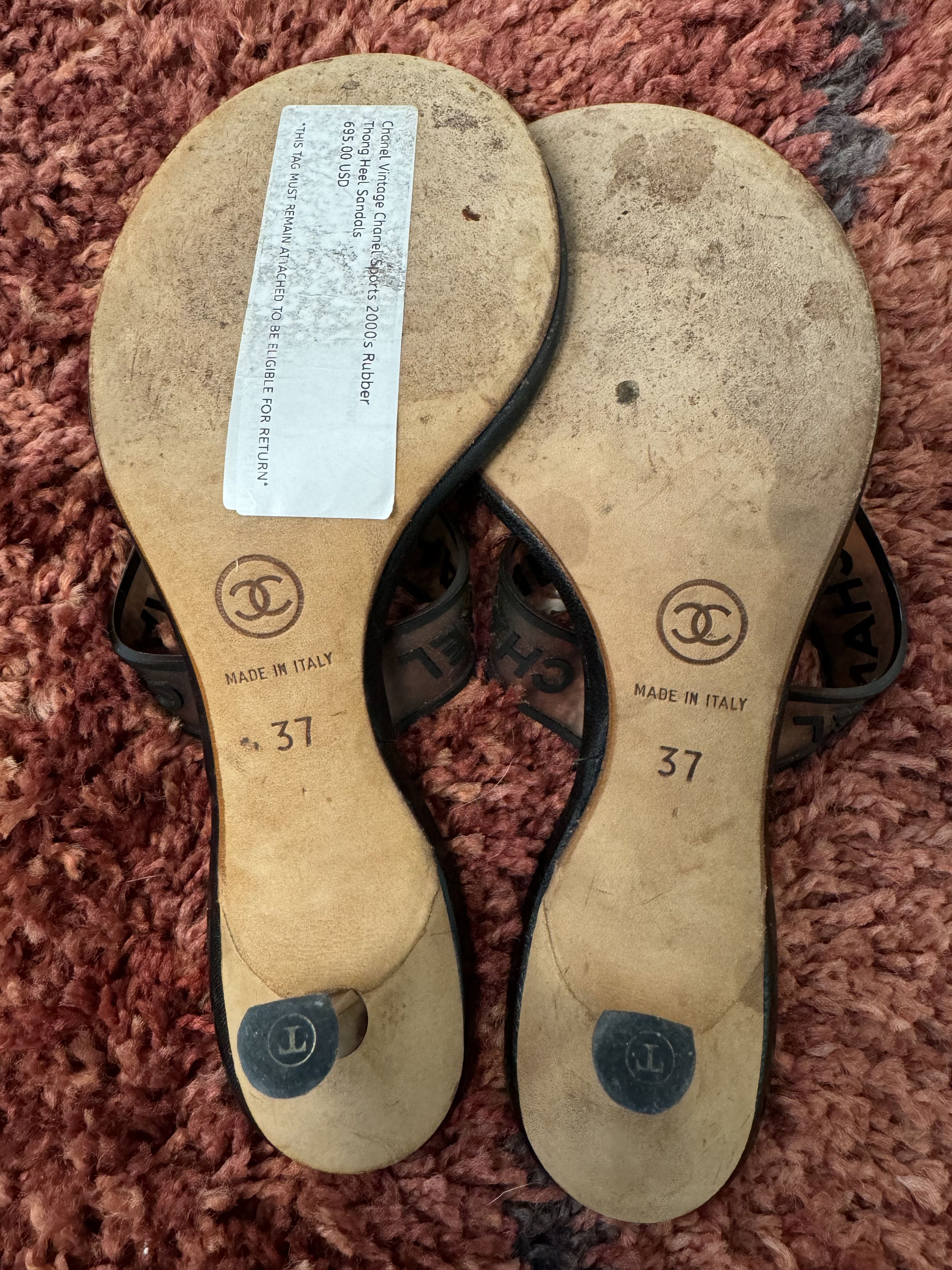 Chanel Chanel Vintage 2000's Chanel Rubber Thong Sandals Size US 5 / IT 35 - 8 Thumbnail