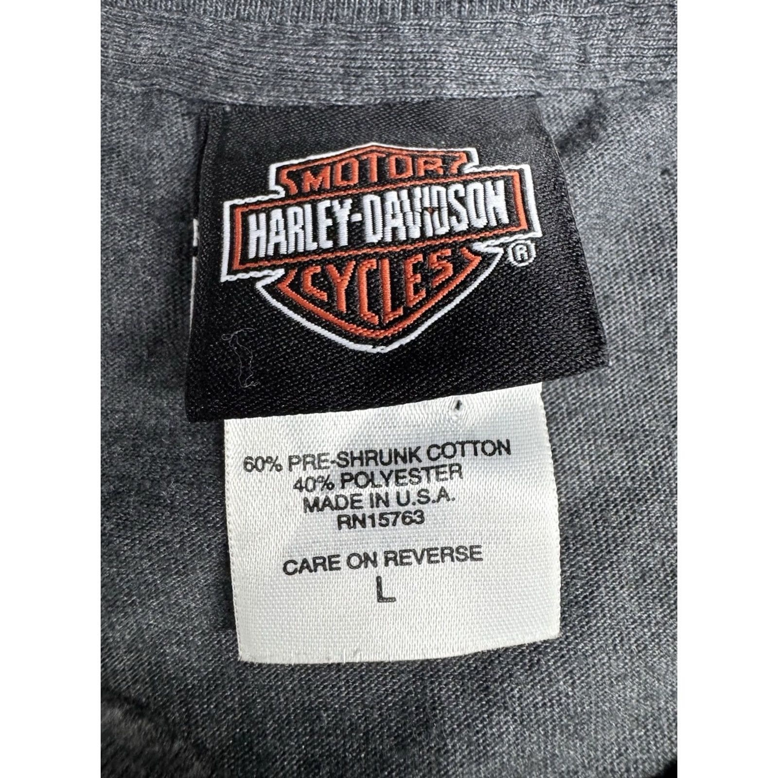 Harley Davidson Harley-Davidson T Shirt Gray Short Sleeve Eagle Logo Back Hit Mens L Size US L / EU 52-54 / 3 - 2 Thumbnail