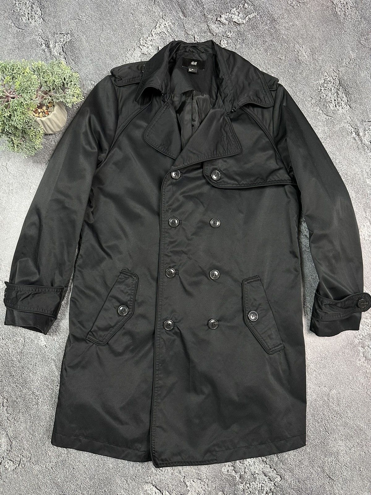 H&M H&M trench coat jacket Men Black L XL size 54R Size US L / EU 52-54 / 3 - 2 Thumbnail