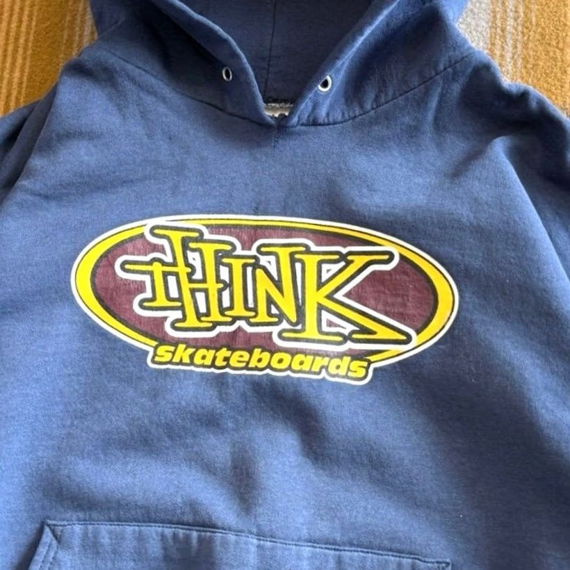 Hanes VINTAGE Hanes Hoodie Sweatshirt Large Medium Y2K 90s Skater Skate Blue Men Long Sleeve Pullover Grunge 90s Theme Size US L / EU 52-54 / 3 - 2 Thumbnail