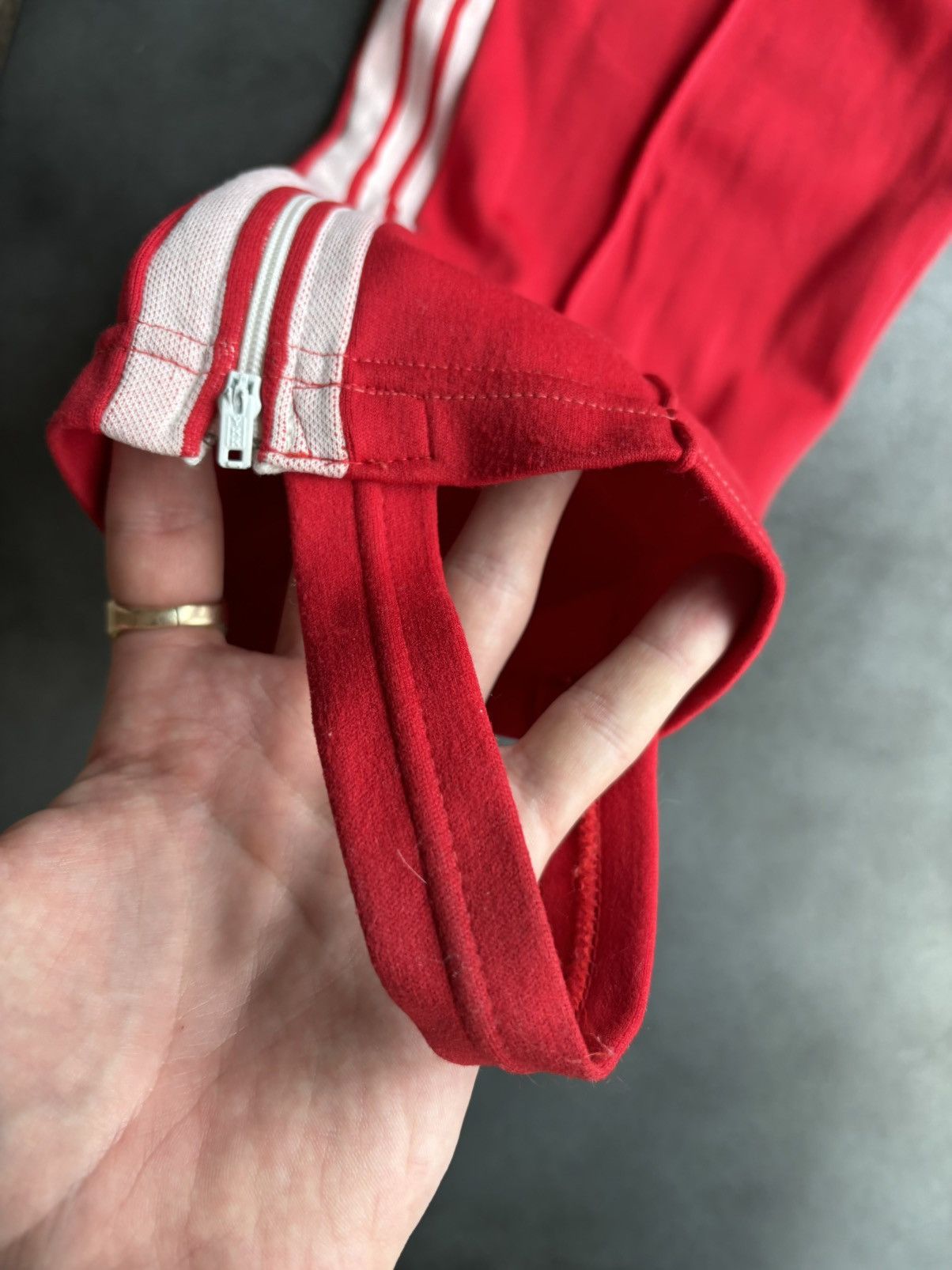 Adidas × Vintage 1980s Vintage Adidas Track Suit Jacket Pants 3 Stripes Red Size US L / EU 52-54 / 3 - 14 Thumbnail