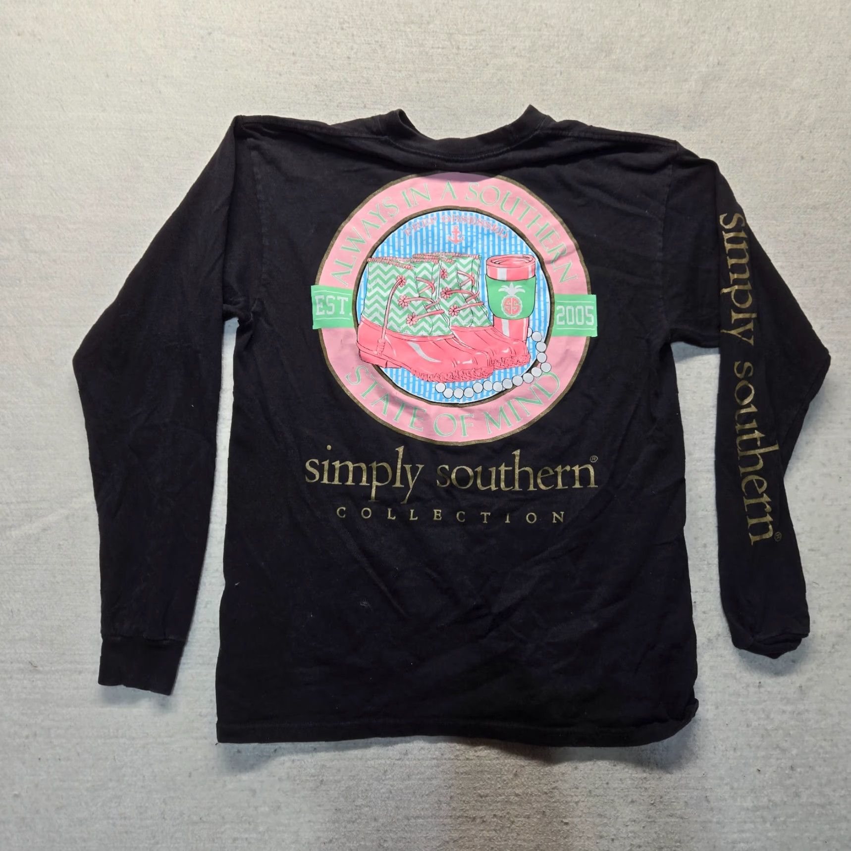 Vintage Simply Southern Black Duck Boot Tee T-Shirt Long Sleeve Adult Women's M Medium Size M / US 6-8 / IT 42-44 - 8 Thumbnail