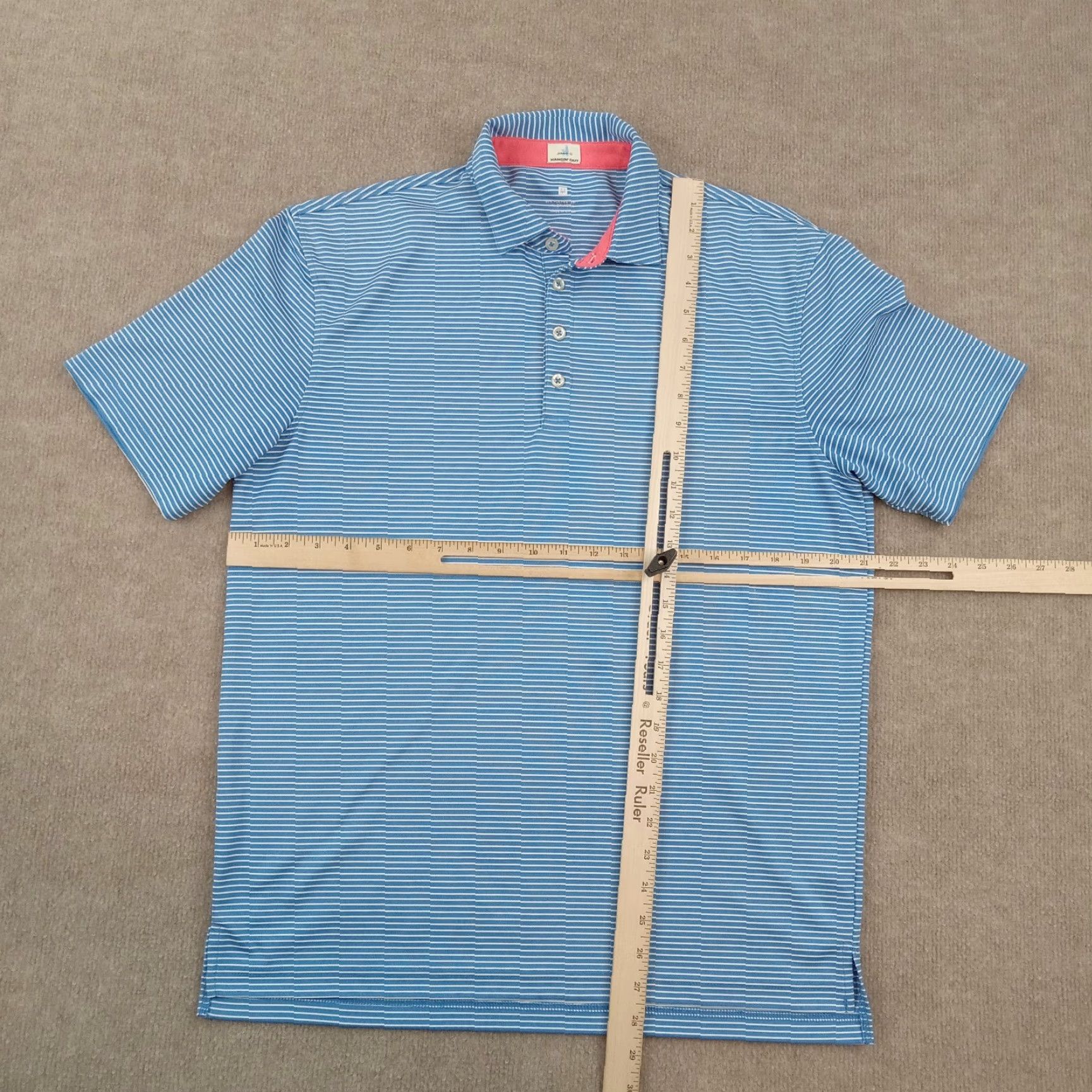 johnnie-O johnnie-O Polo Shirt Men M Blue White Striped Short Sleeve Casual Stretch Shirt Mens Size M Blue Striped Polo Shirt Johnnie-O Size US M / EU 48-50 / 2 - 2 Thumbnail