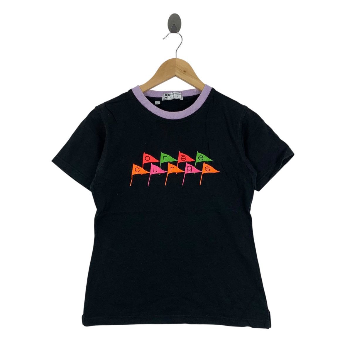 Courreges COURREGES Multi Color Embroidered Short Sleeve Tshirt Size L / US 10 / IT 46 - 1 Thumbnail