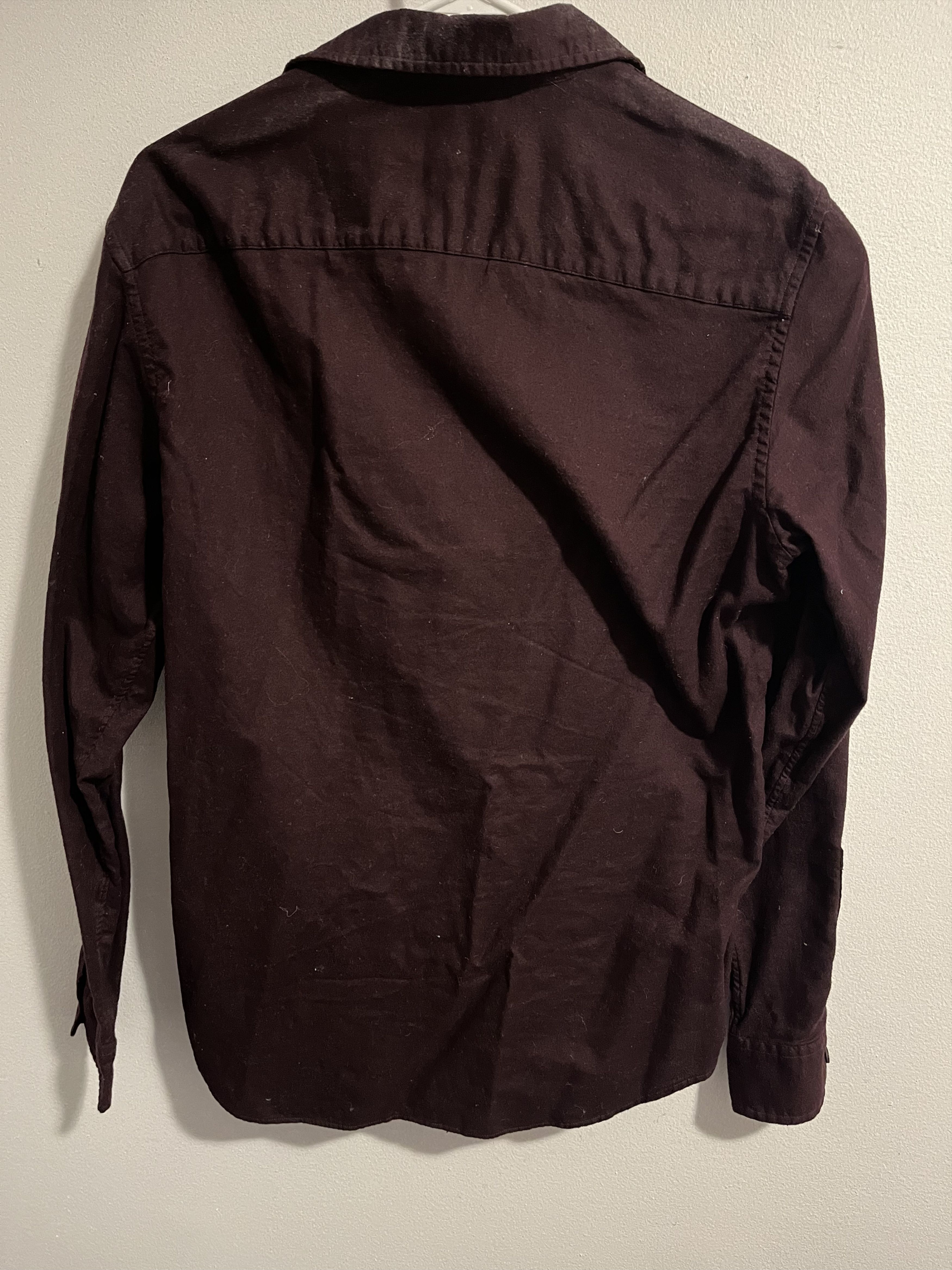 Club Monaco Club Monaco Burgundy Slim Flannel Shirt Size US M / EU 48-50 / 2 - 2 Thumbnail
