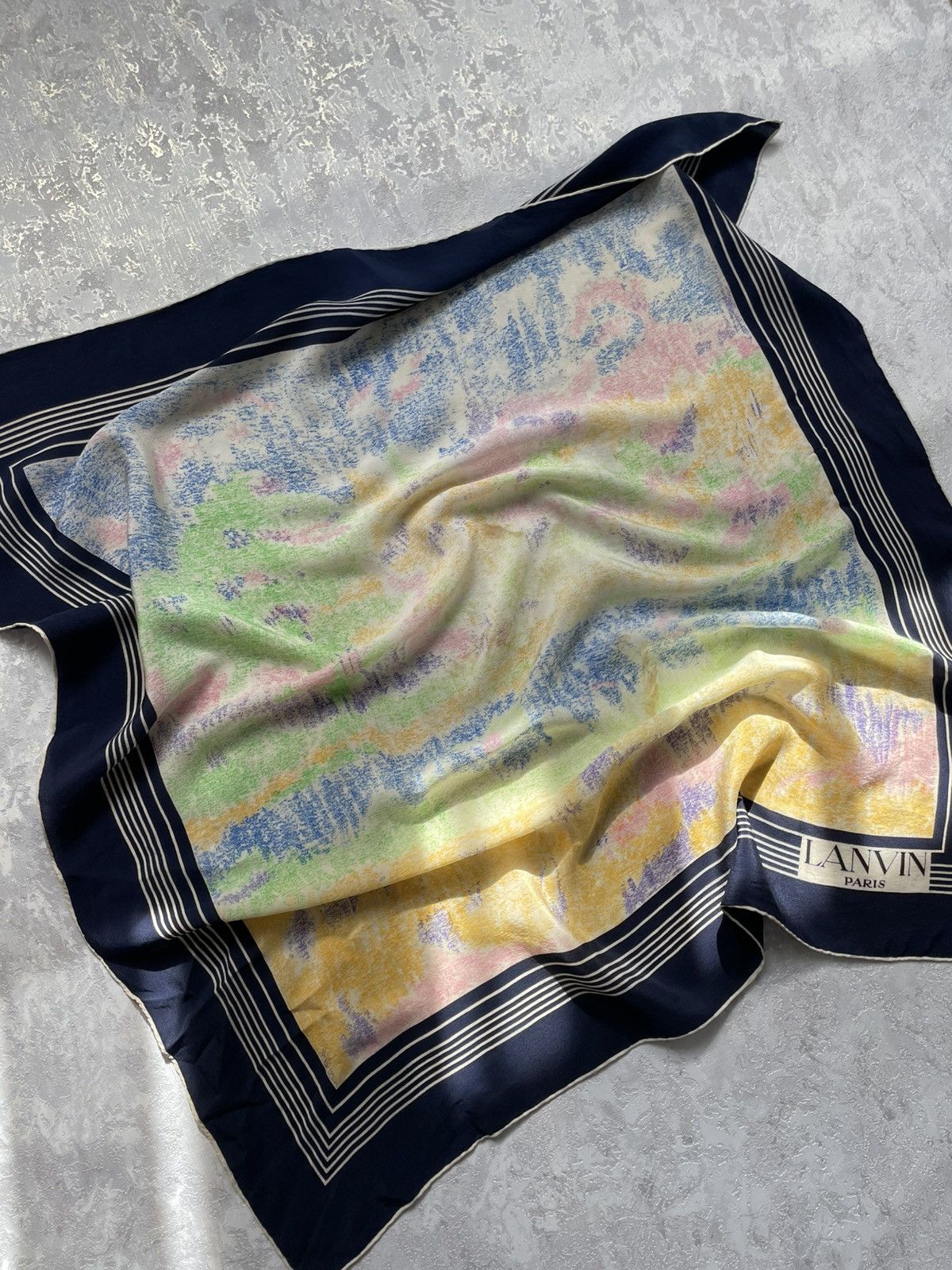 Lanvin Lanvin Silk Abstract Scarf / Multicolor Pastel Print Size ONE SIZE - 3 Thumbnail