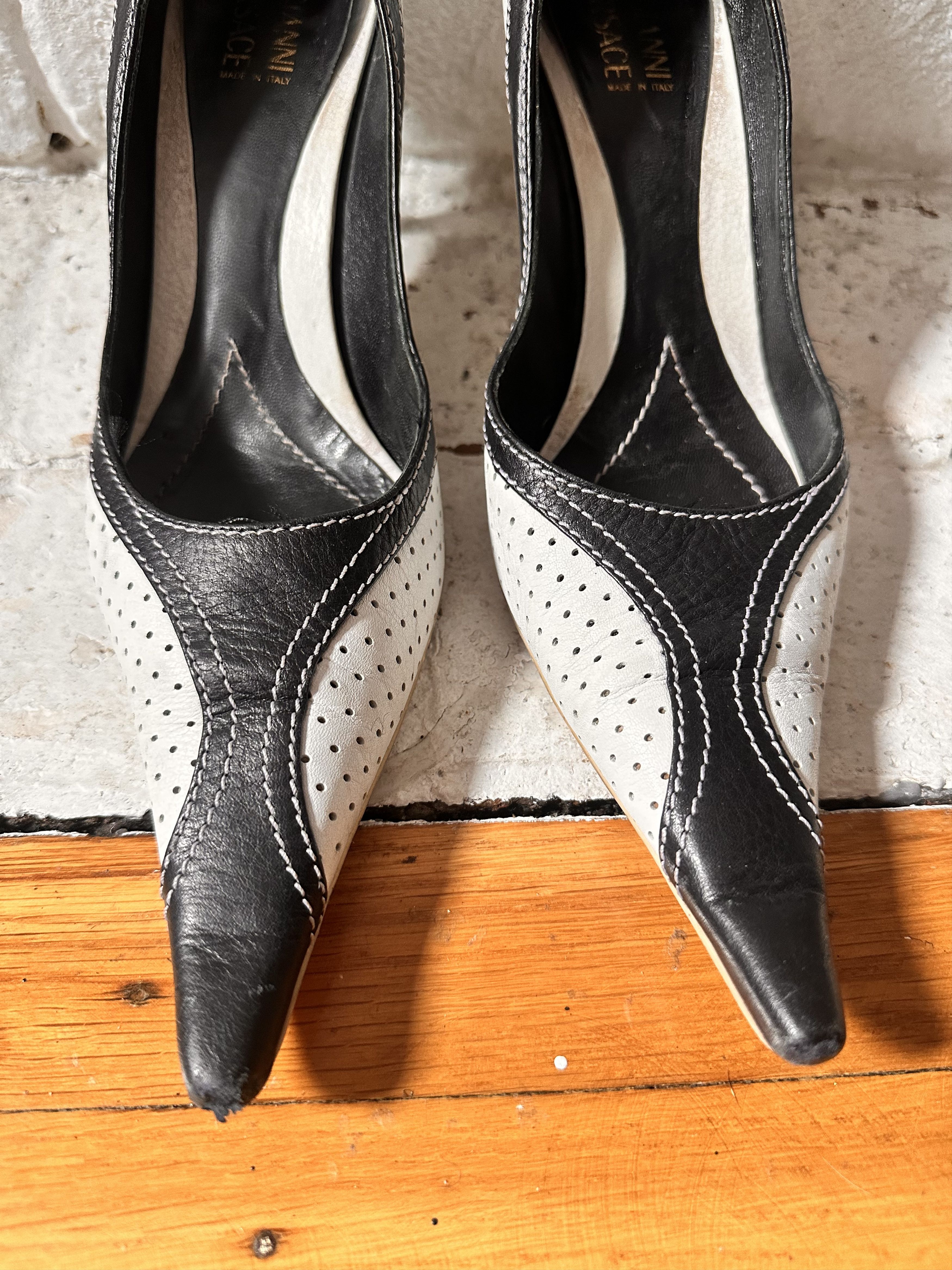 Versace VINTAGE GIANNI VERSACE SPORT HEELS_ BLACK/WHITE_ 38.5 Size US 7.5 / IT 37.5 - 3 Thumbnail