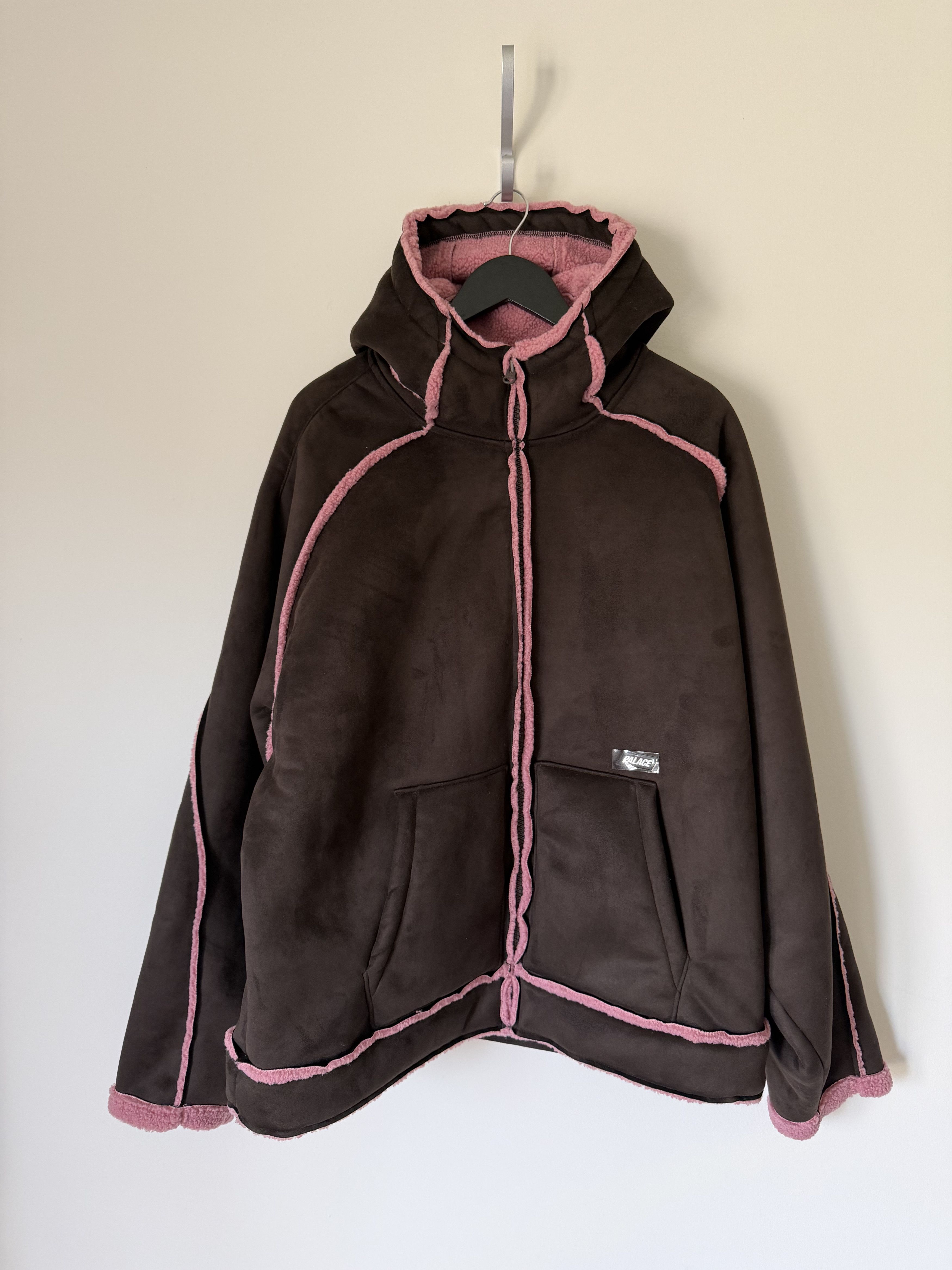 Palace Palace Sherpa Faux Suede Funnel Caked Brown | Grailed