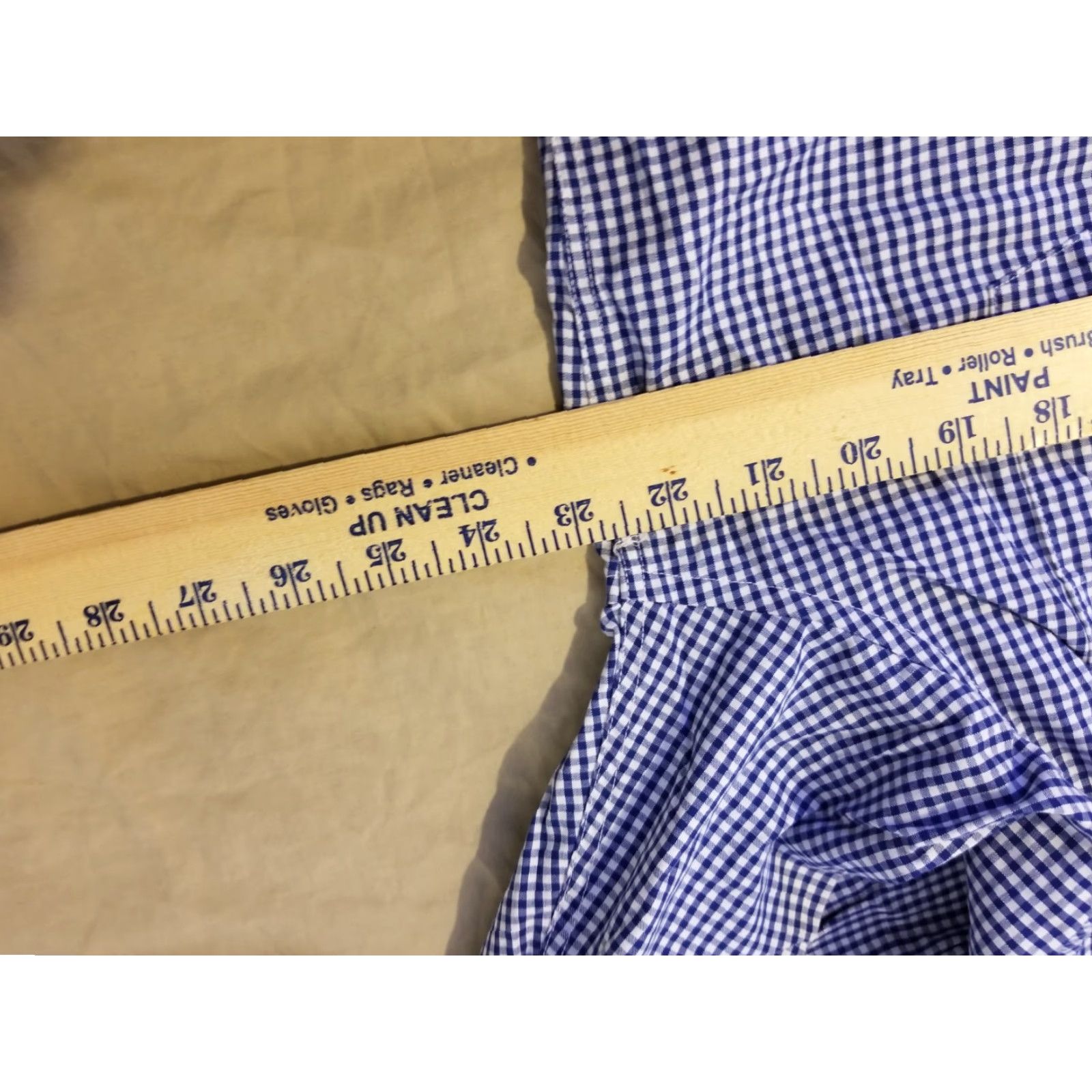 Nautica Nautica Mens Dress Shirt L Large Navy Blue Button Cotton Plaid Size 42R - 5 Thumbnail