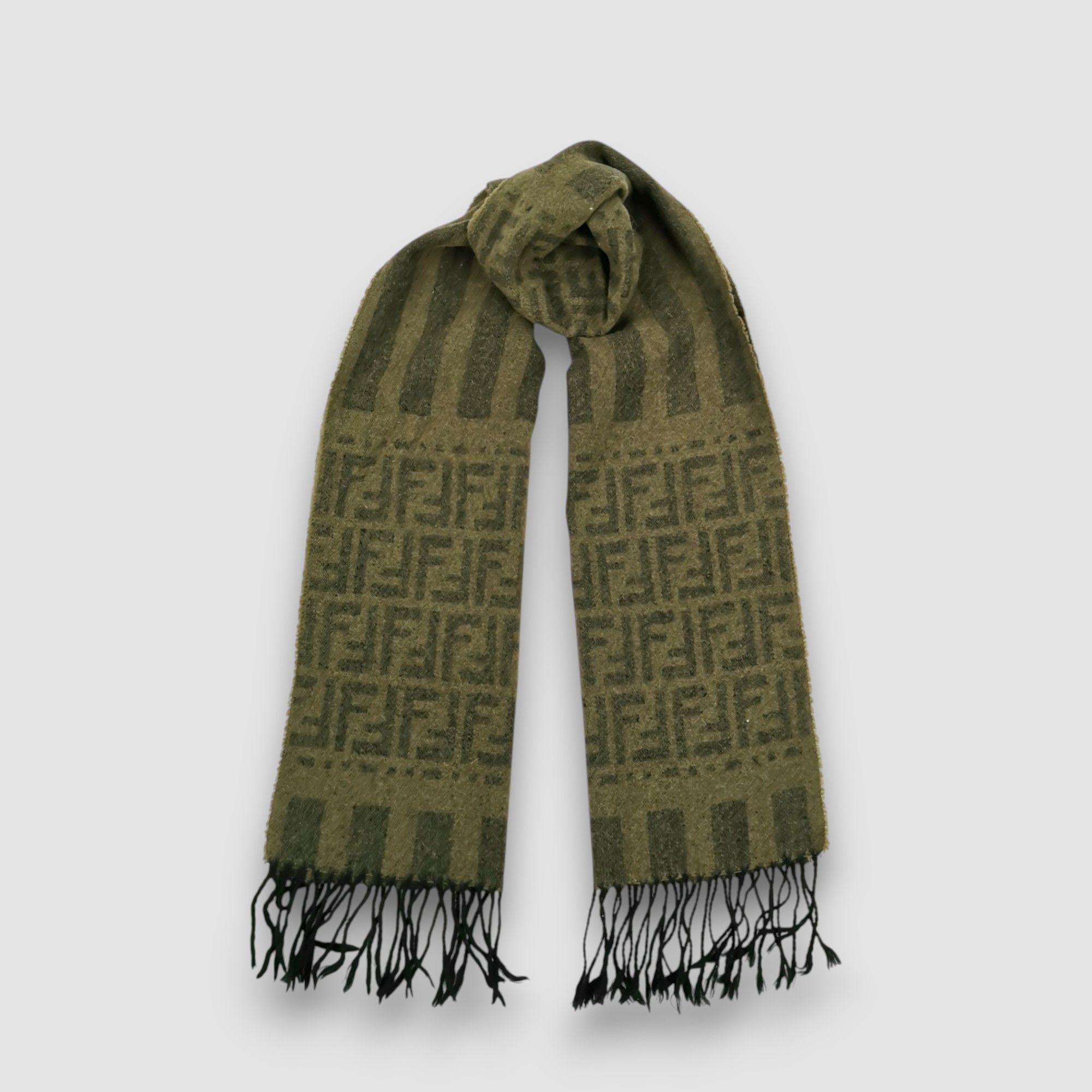 Fendi Vintage FENDI Scarf Fendi Zucca Monogram Wool Scarves Size ONE SIZE - 1 Thumbnail