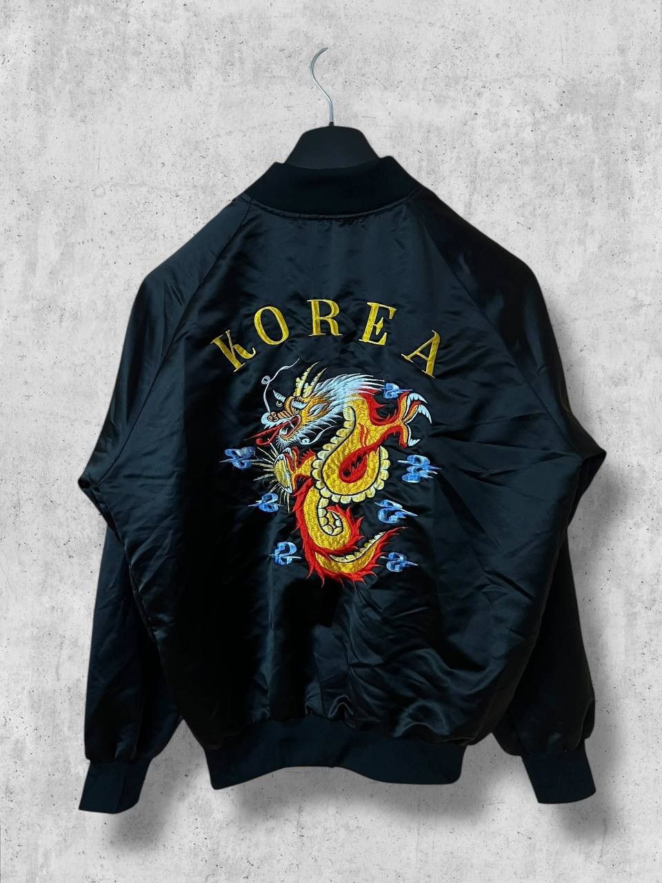 Japanese Brand Korea Flame Dragon SATIN Vintage Bomber Jacket varsity Size US M / EU 48-50 / 2 - 1 Thumbnail