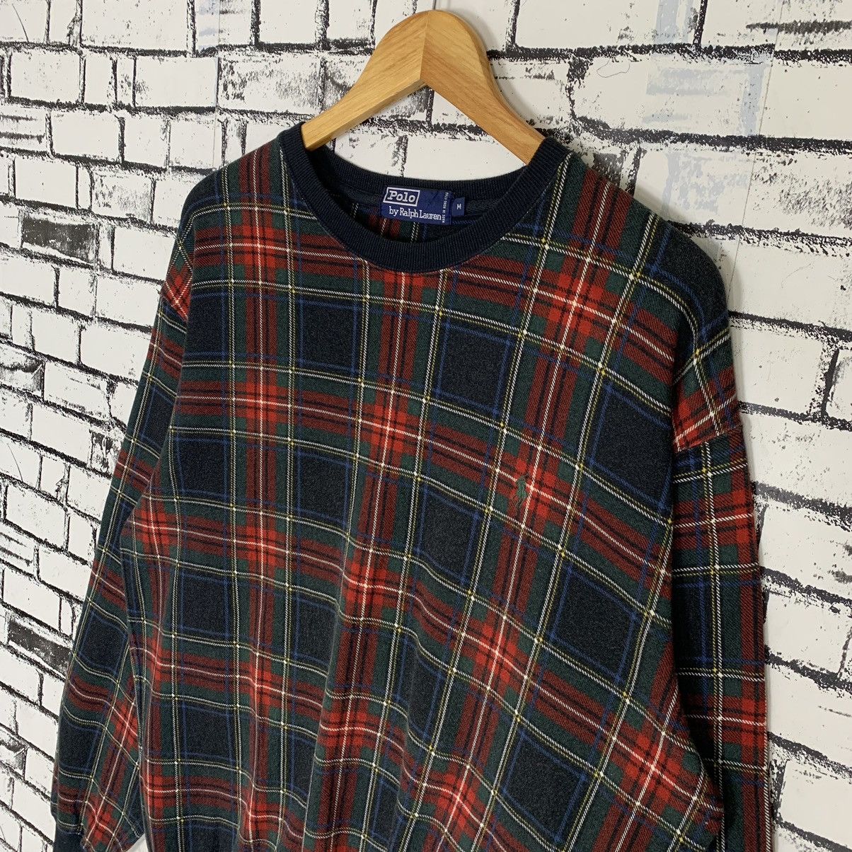 Polo Ralph Lauren × Vintage Polo by Ralph Lauren Tartan Checkered Sweatshirt Crewneck Size US M / EU 48-50 / 2 - 3 Thumbnail