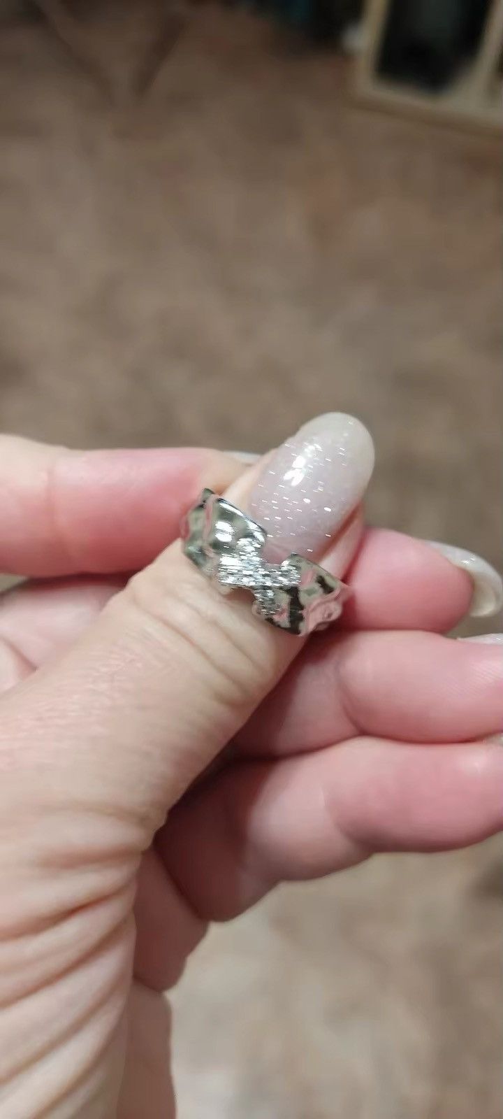 Japanese Brand Shiny Star Irregular Crystal Rings Size ONE SIZE - 4 Thumbnail