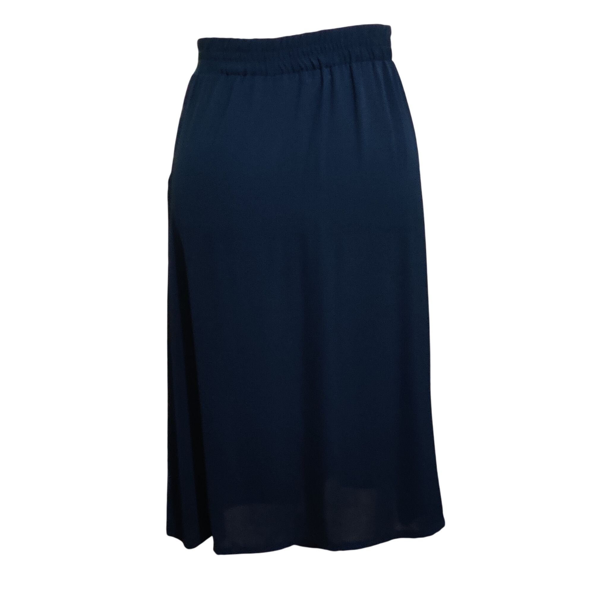 Other Emi & Joe L Navy Blue Midi Skirt Pockets Button Detail Flowy Size 34" / US 12 / IT 48 - 4 Thumbnail