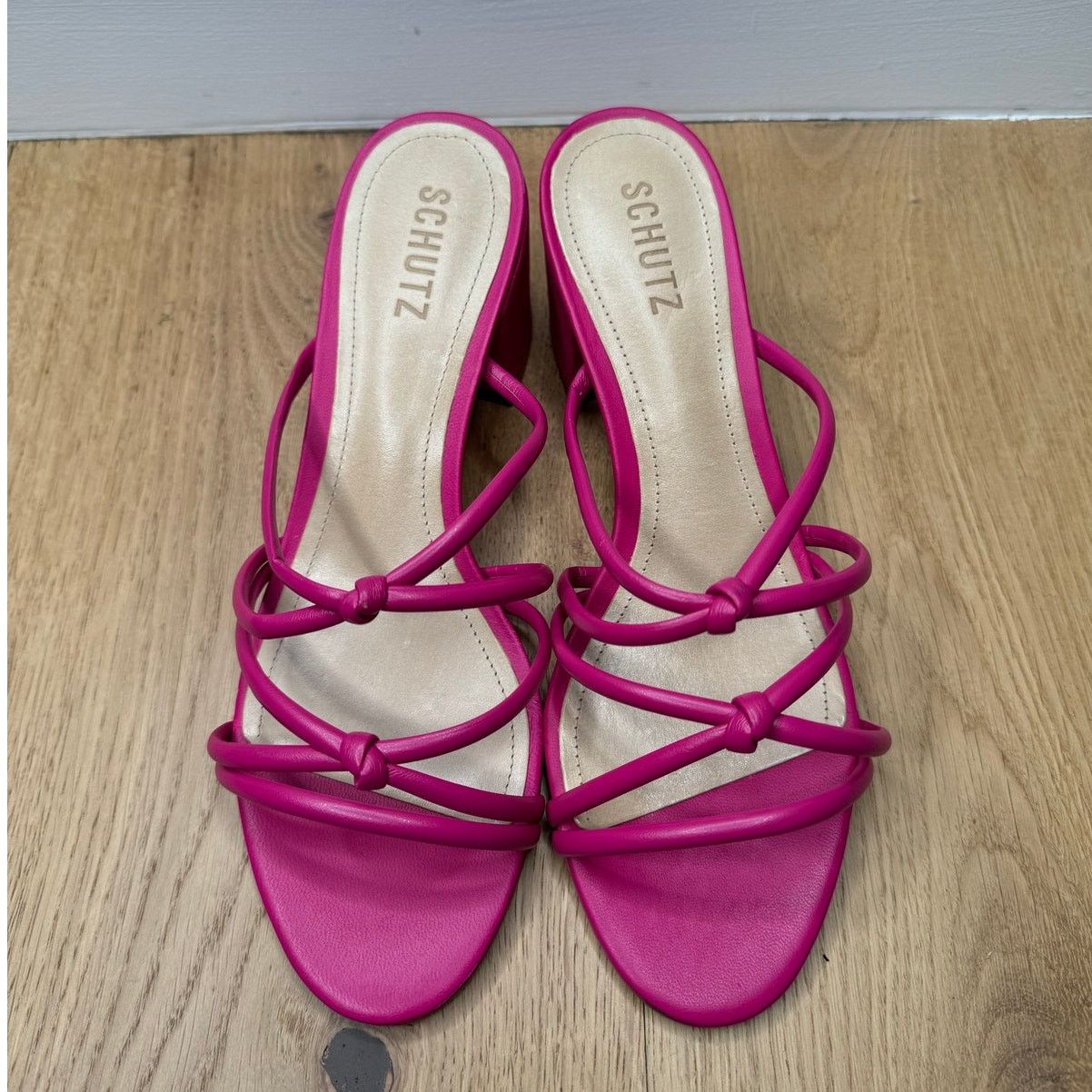 SCHUTZ NEW Schutz Princey Strappy Slide Sandals Hot Pink Heel Size US 8.5 / IT 38.5 - 3 Thumbnail